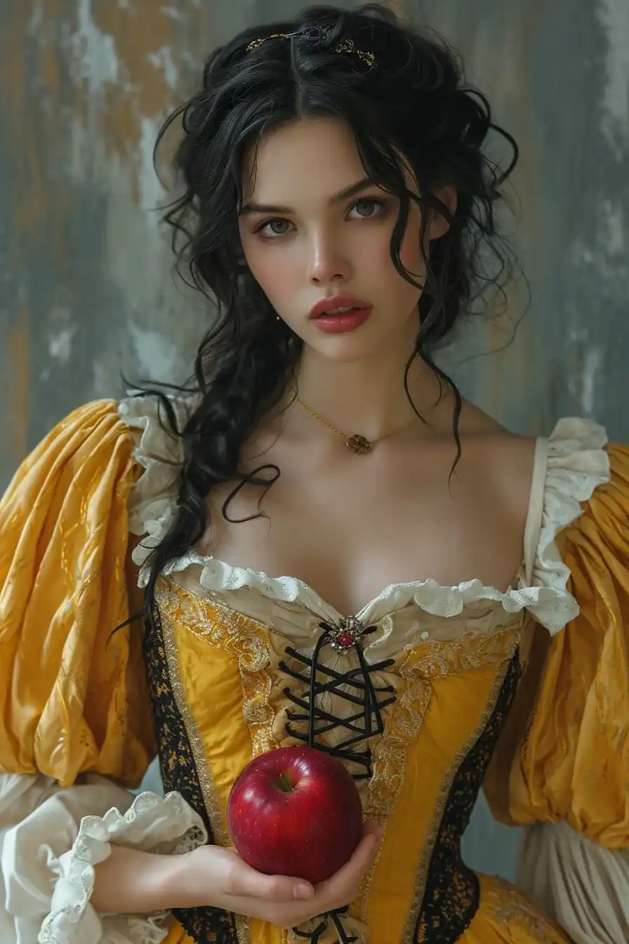 Fashionable Snow White with Apple