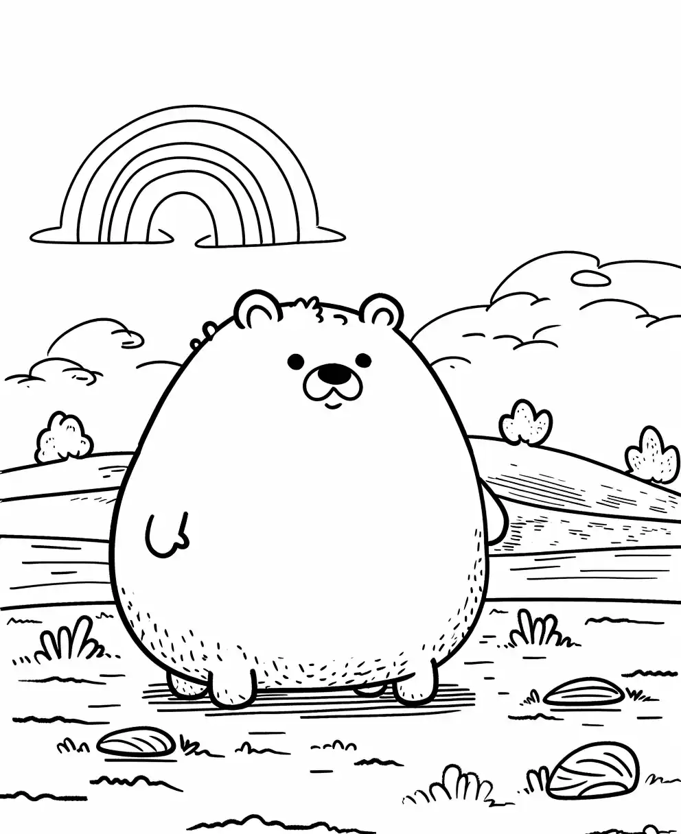 Cartoon Bear Coloring Page