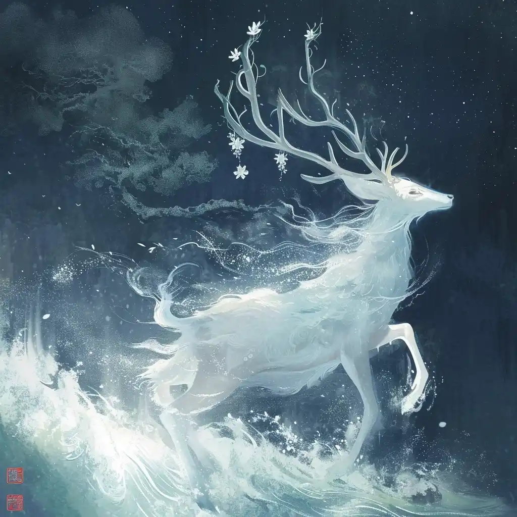 Ink Deer on Waves