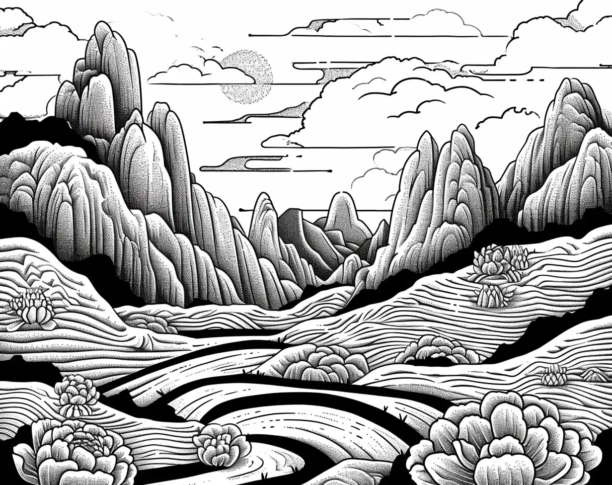Psychedelic Mountain Sketch