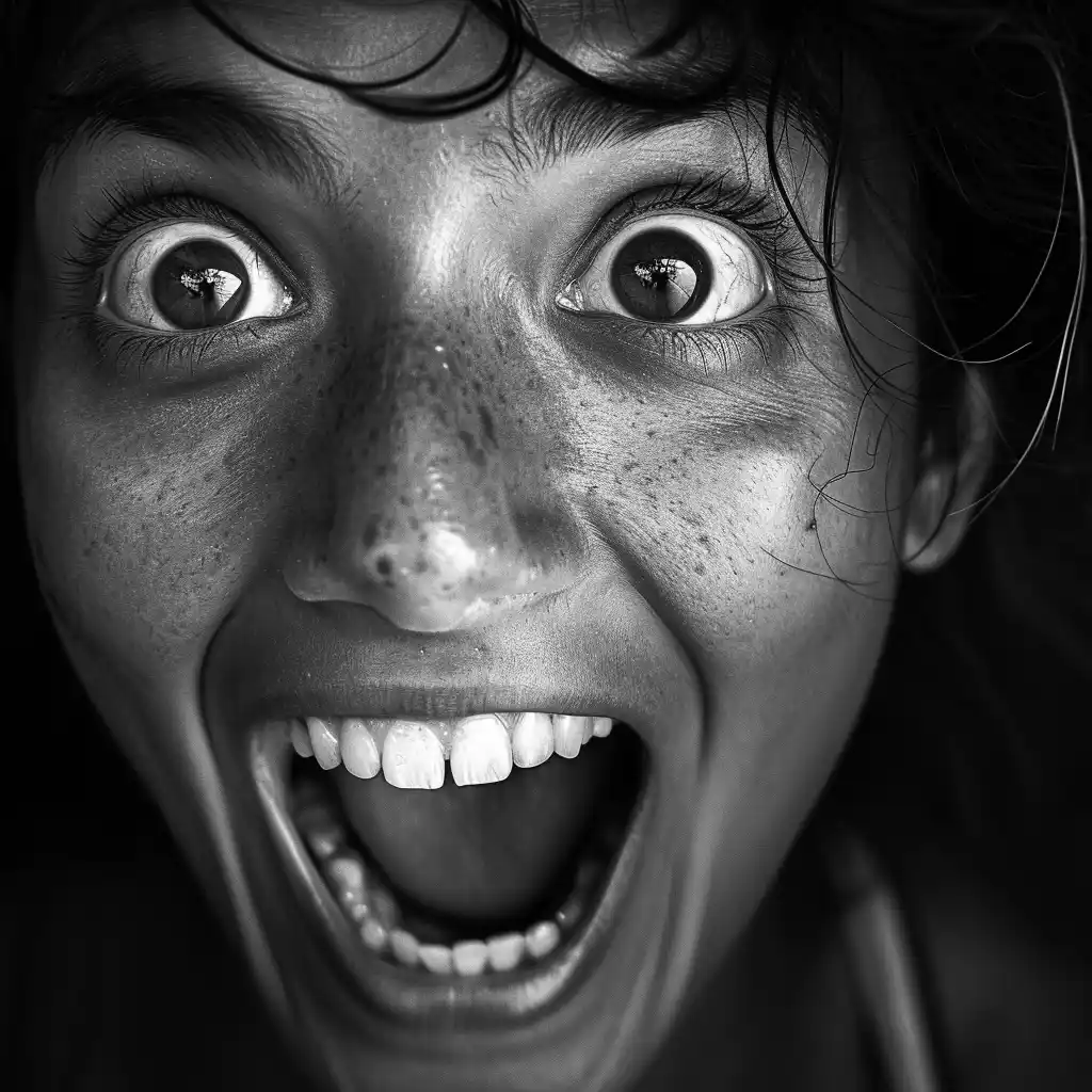 Joyful Screaming Woman