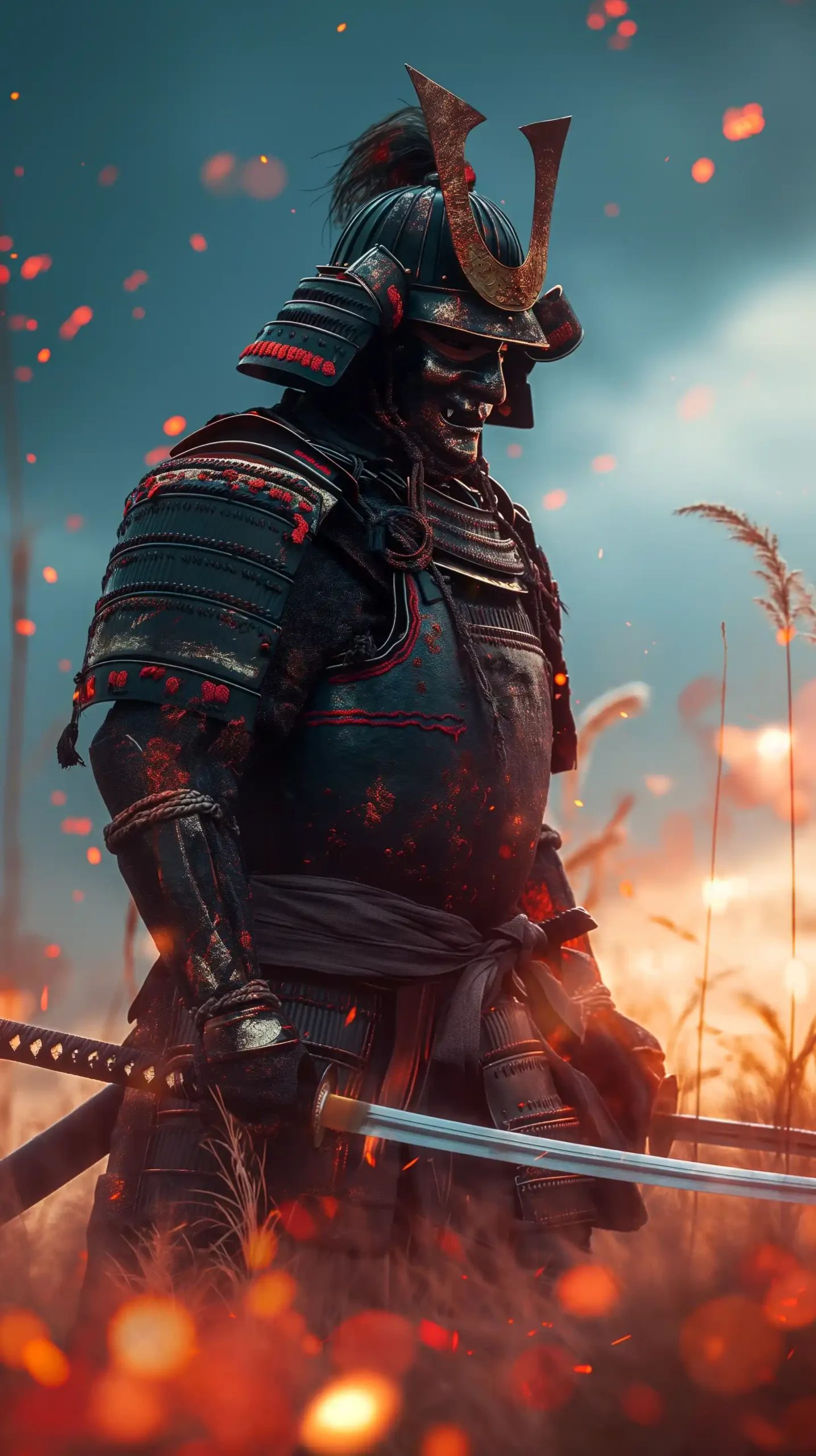 Futuristic Samurai in Tron Style