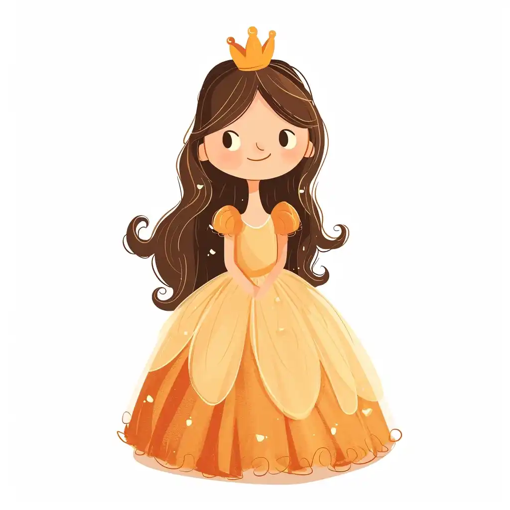 Cartoon Princess on White
