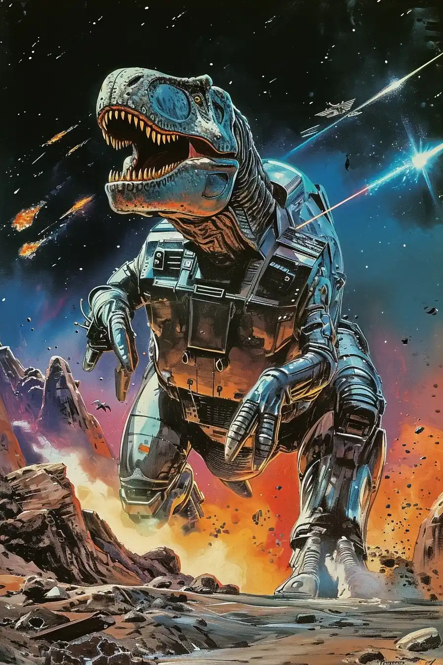 Chrome T-Rex Moonwalk