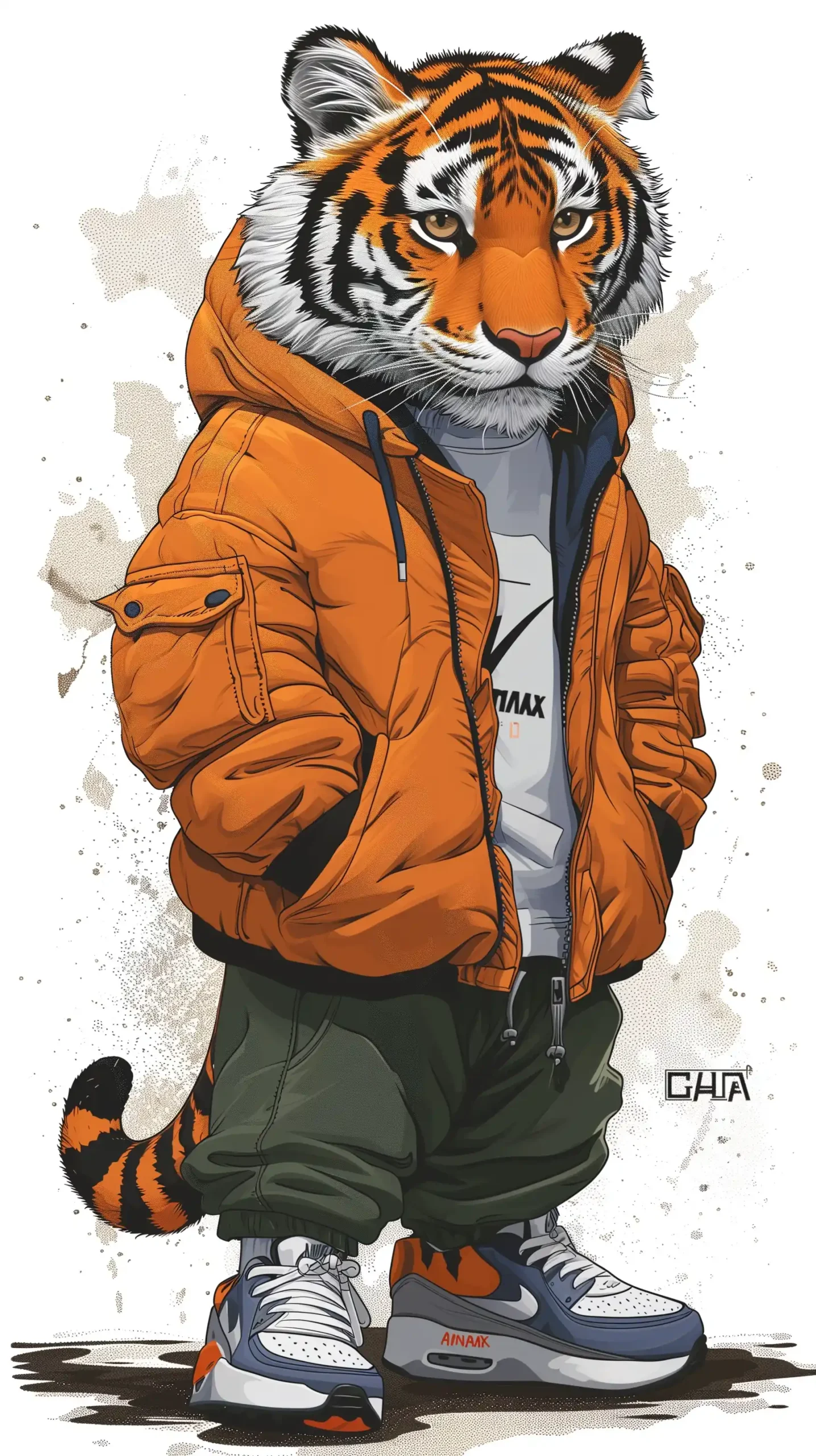 Cartoon Tiger in Air Max 90