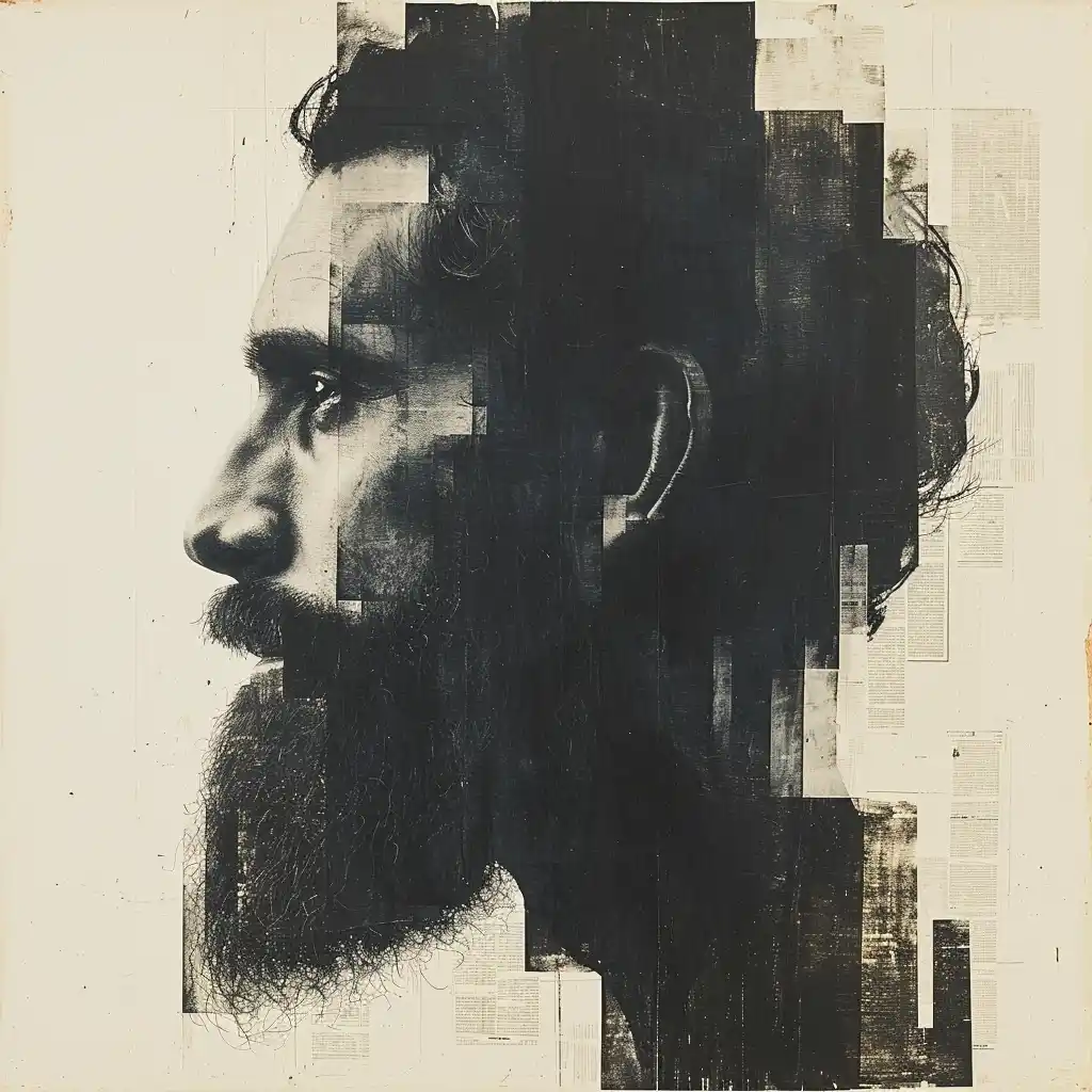 Ink Wash Beard Man