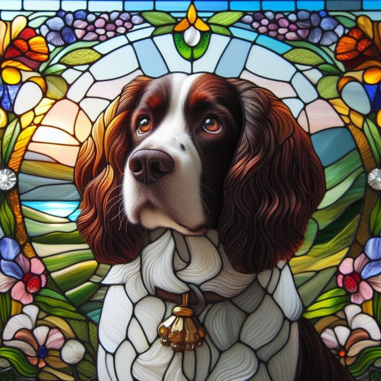 Stained Glass Springer Spaniel Portrait