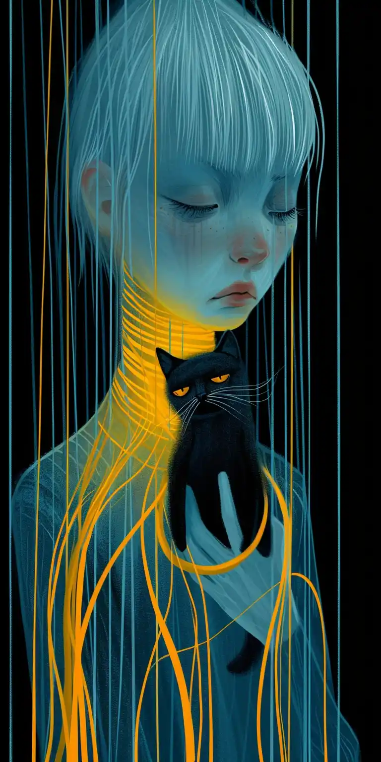 Pinstriped Wednesday with Cat