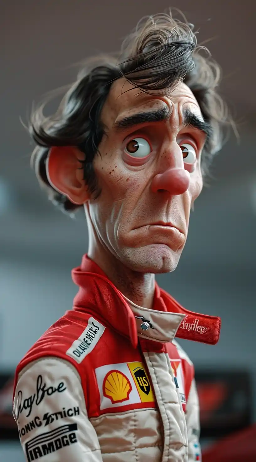 Realistic Cartoon Ayrton Senna