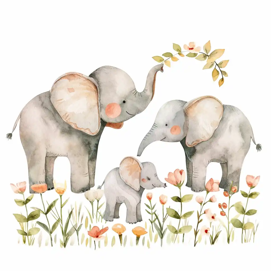 Watercolor Boho Elephant