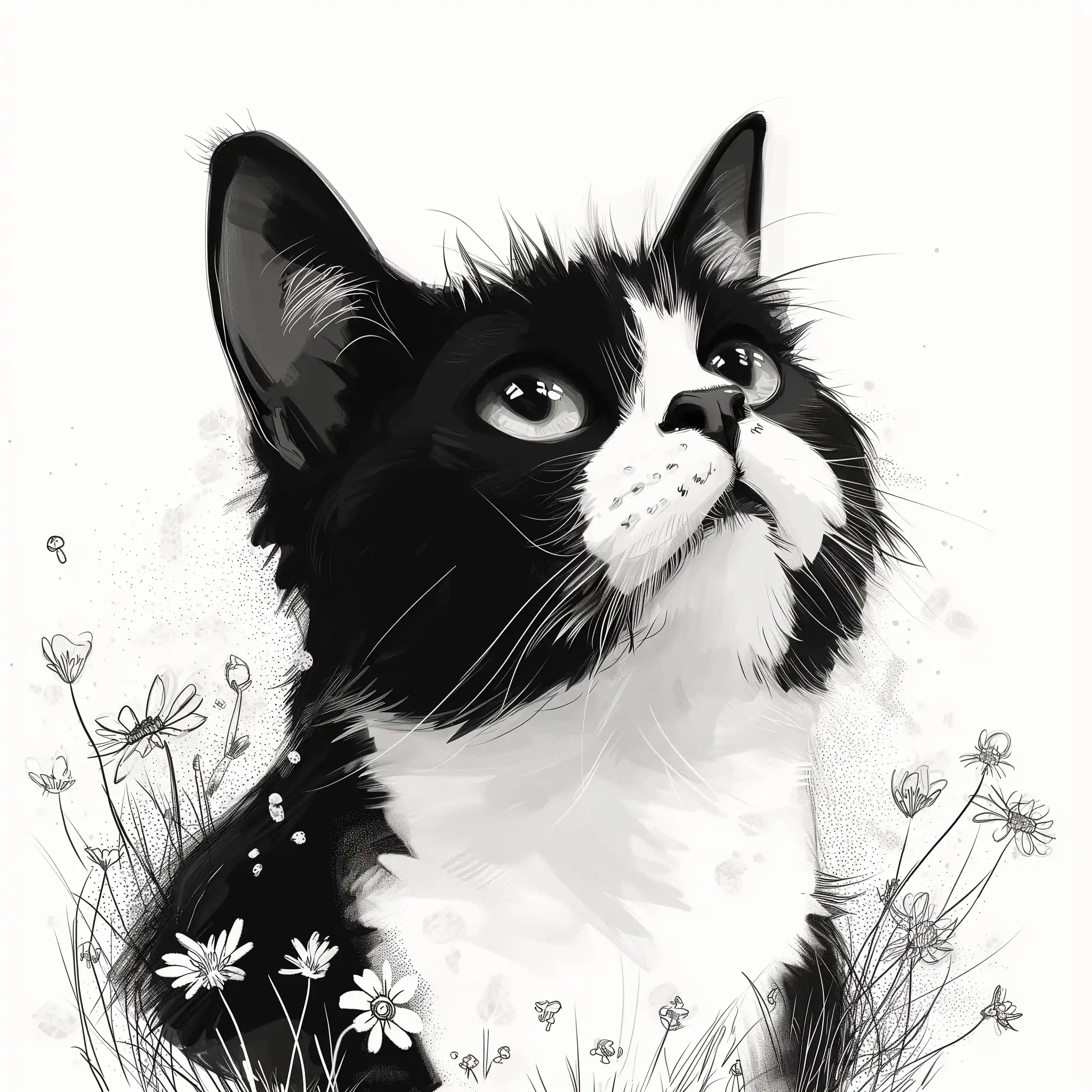 Cute Black Cat Sketch