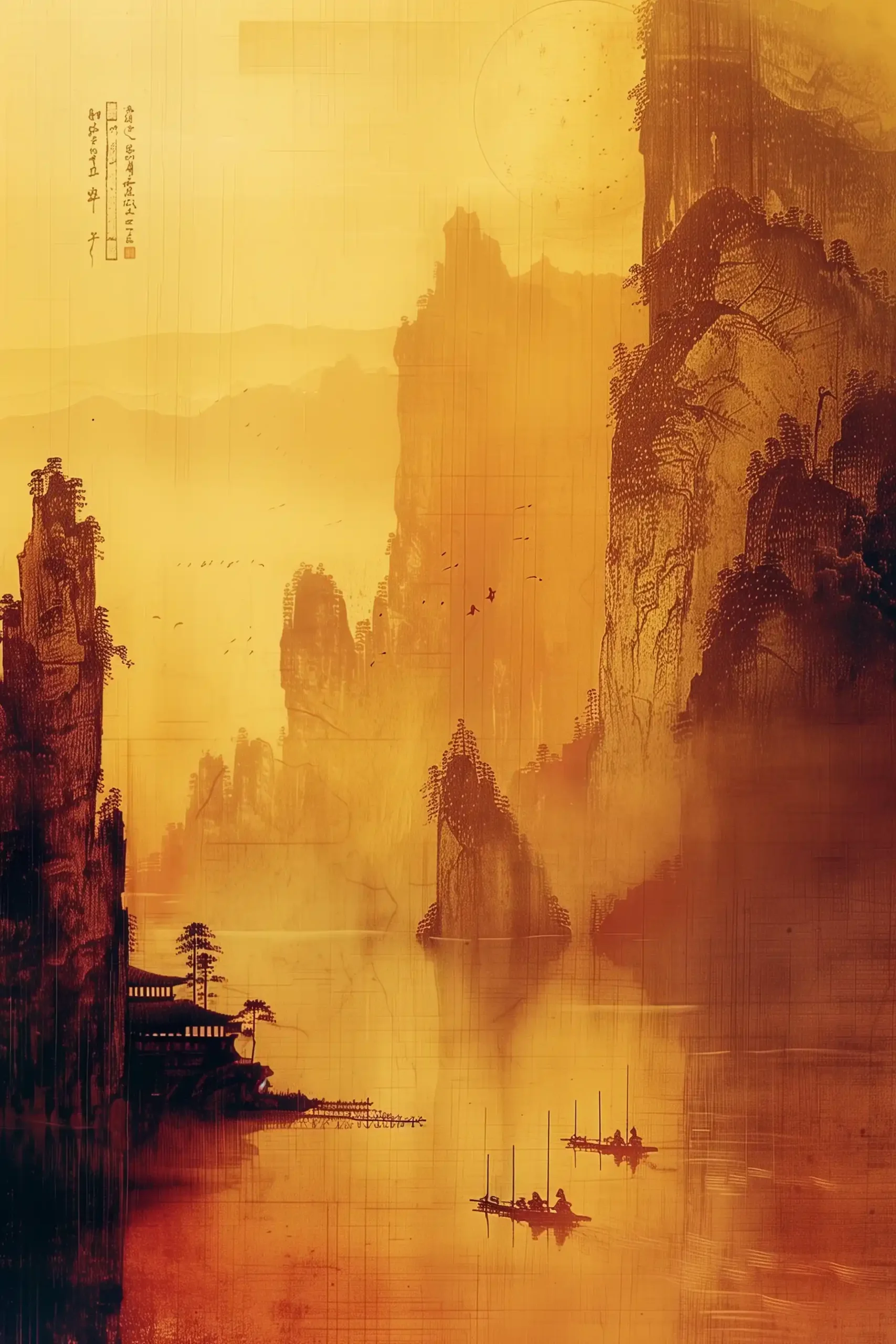 Chinese Ink Cliffs