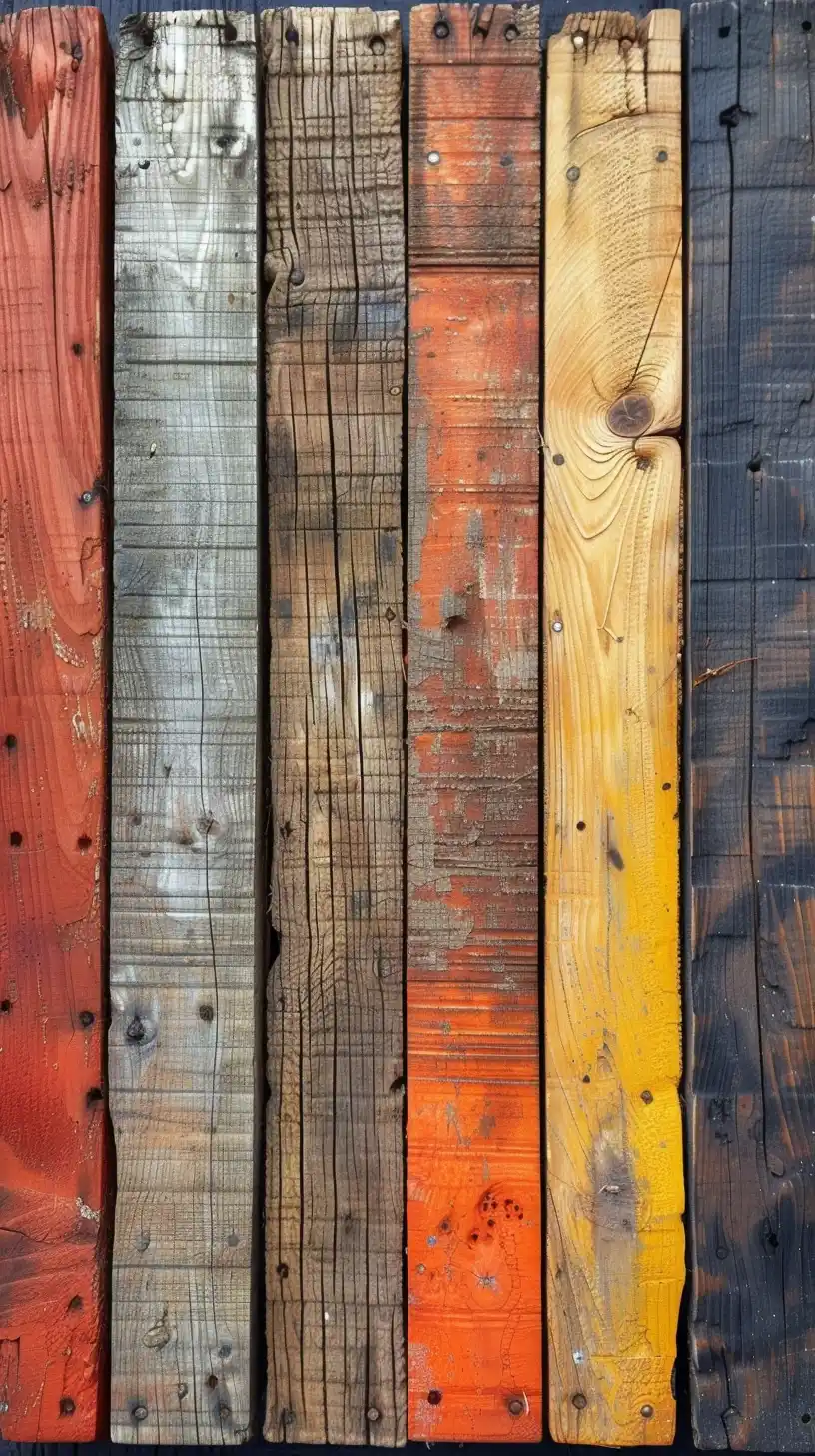 Colorful Wood Slats Composition