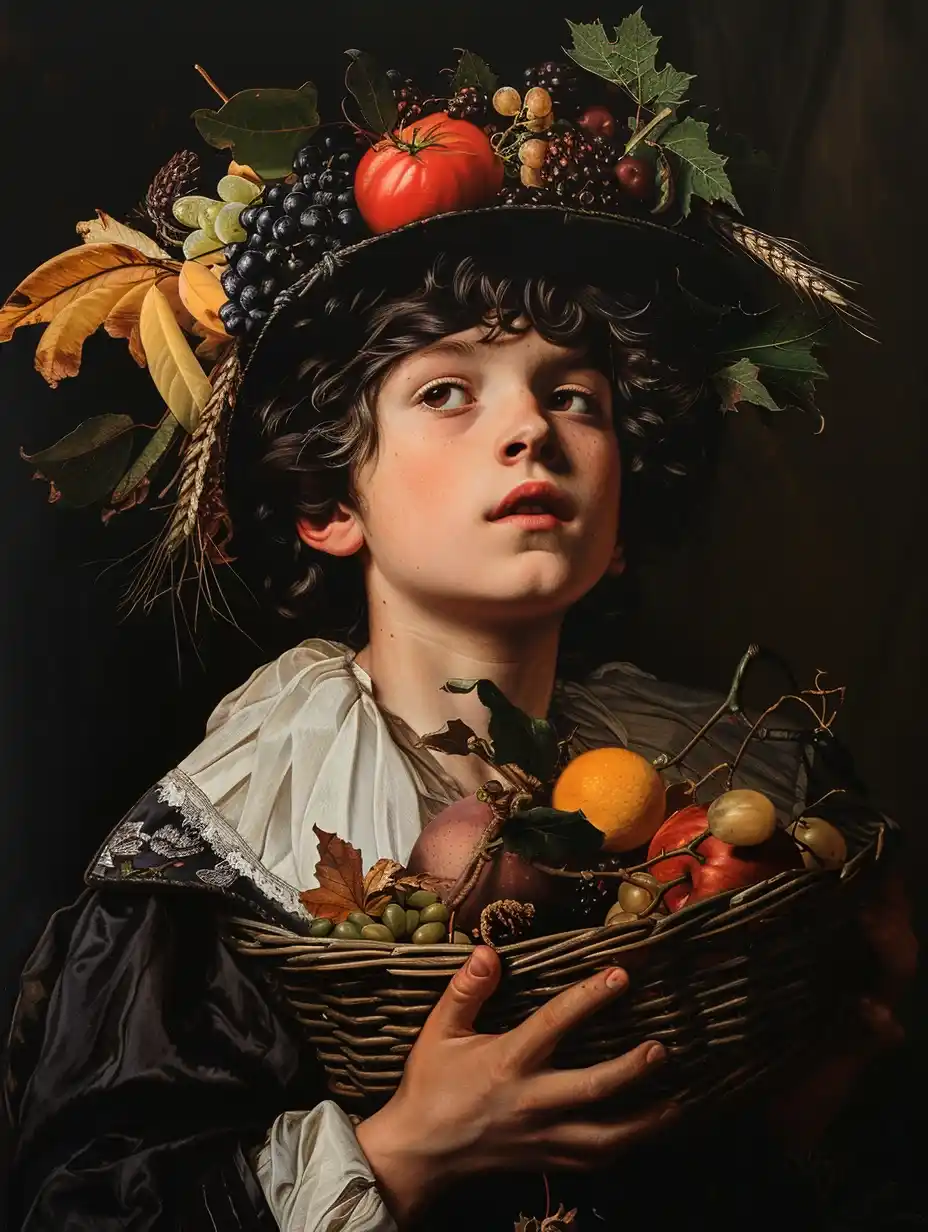 Futurist Boy with Fruit