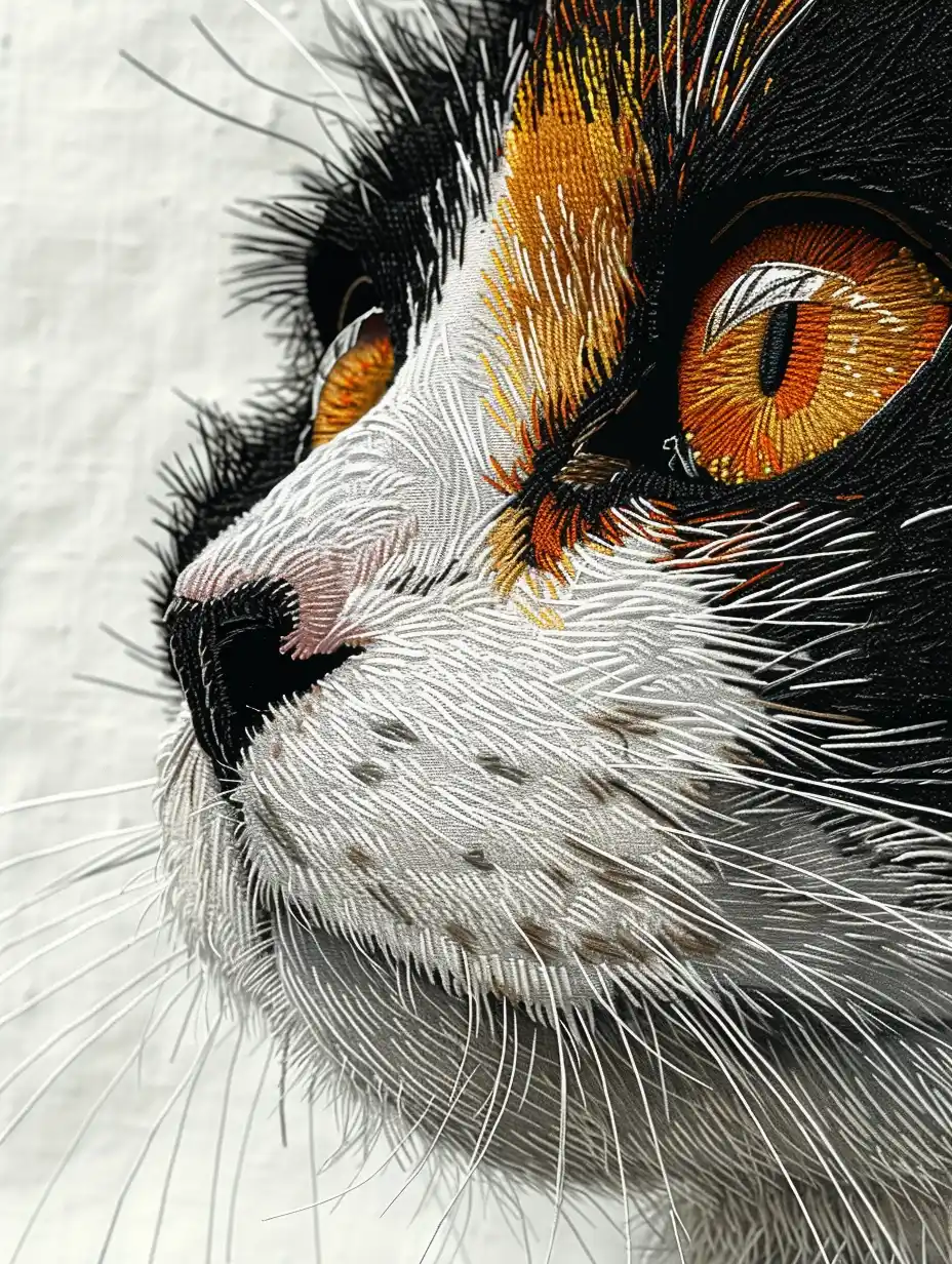 Minimalist Cat Eye Embroidery