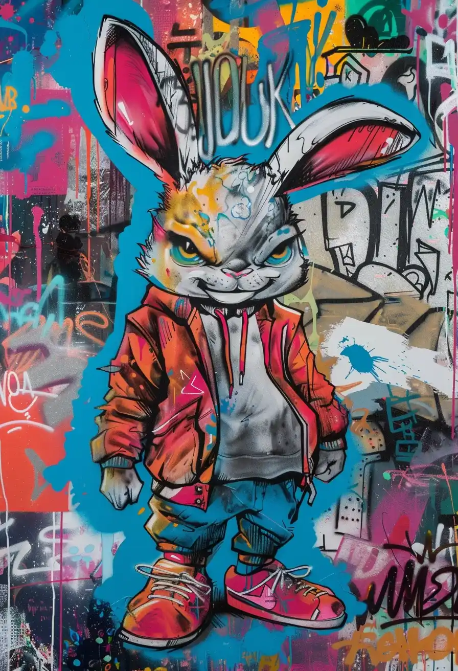 Graffiti Rabbit Wall Art