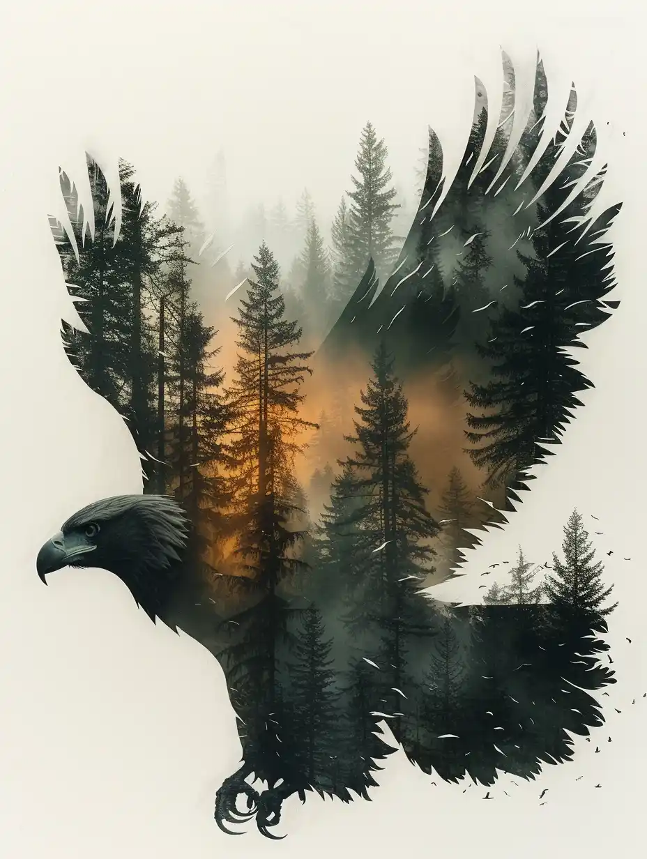 Paper Cutout Eagle Silhouette