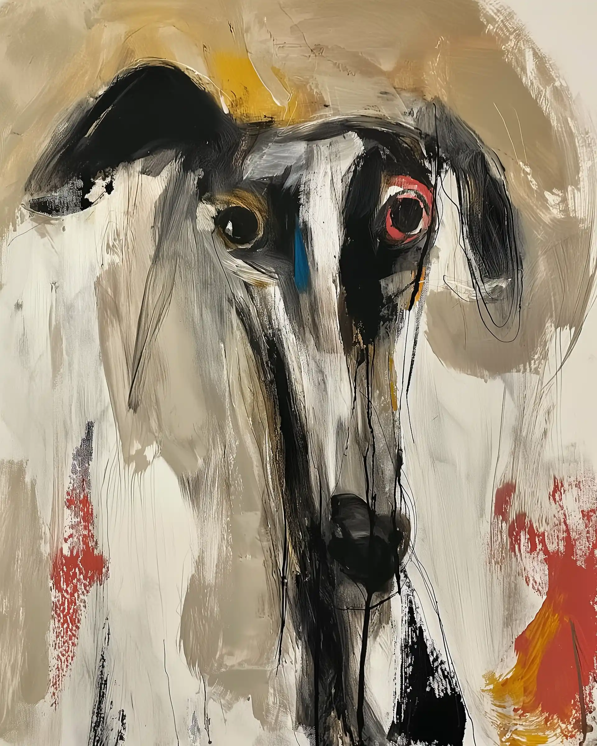 DeGrazia-Style Greyhound Portrait