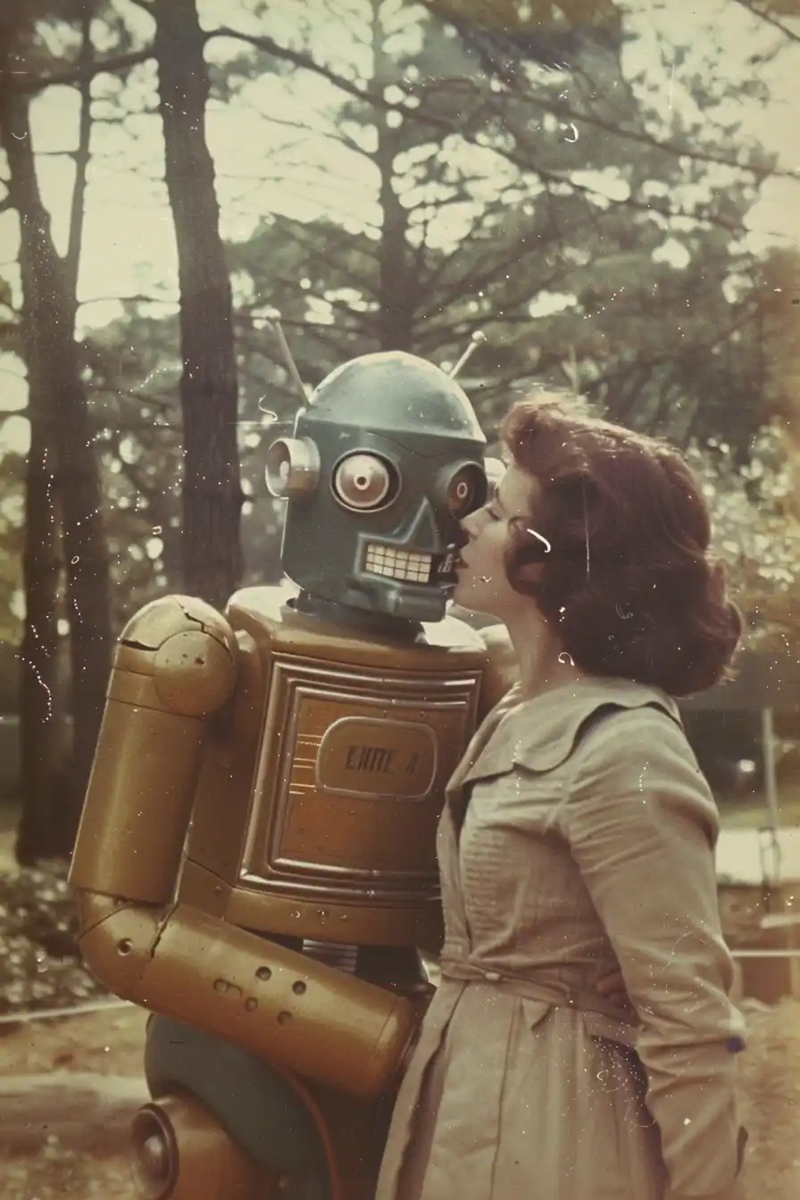 Aged Robot Date Photo