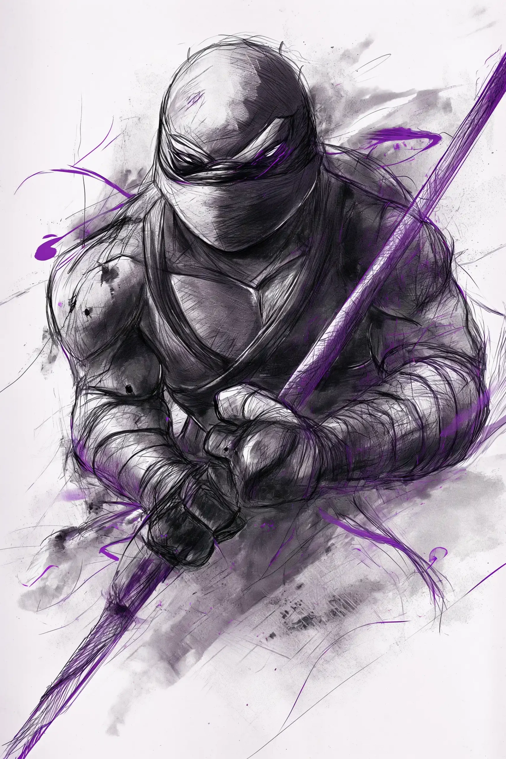Graphic Donatello vs Shredder