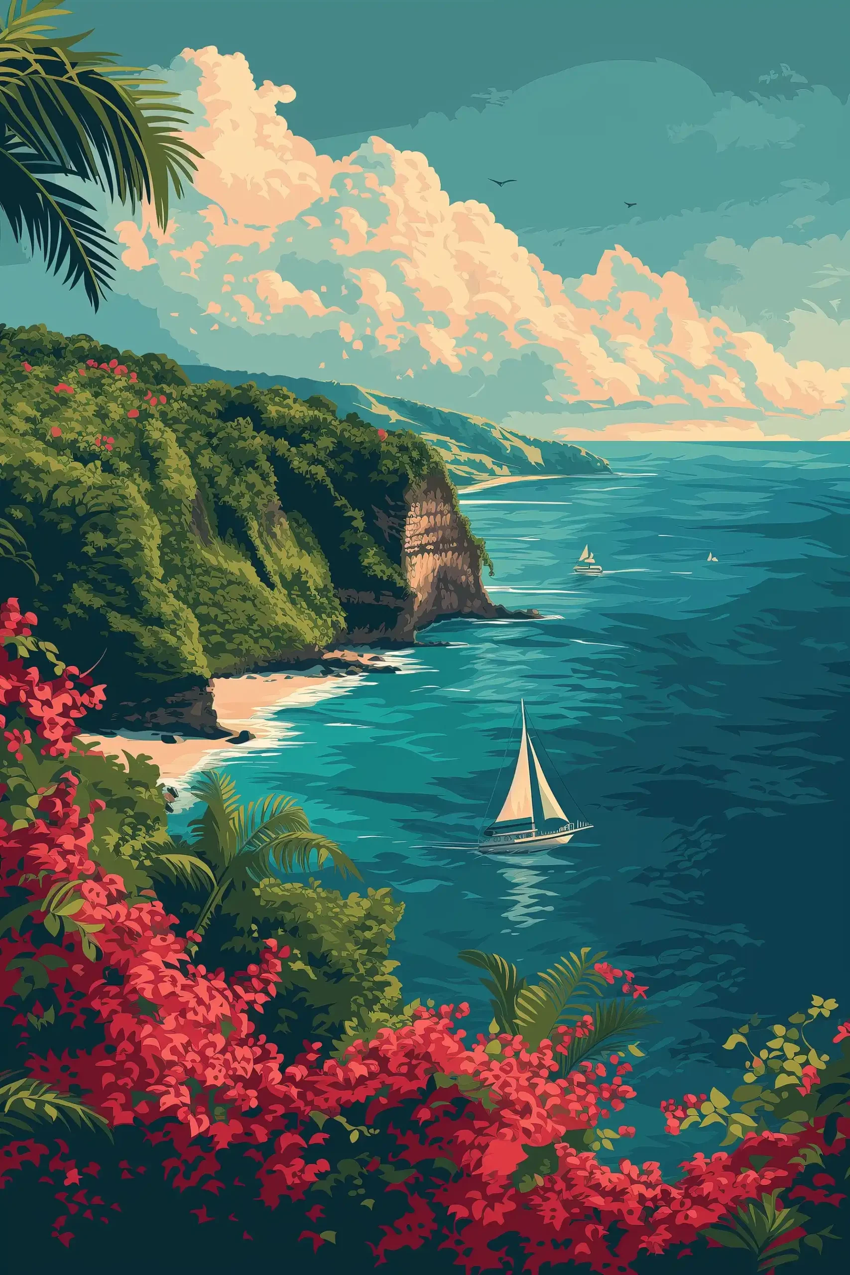 Minimalist Uluwatu Cliff Poster