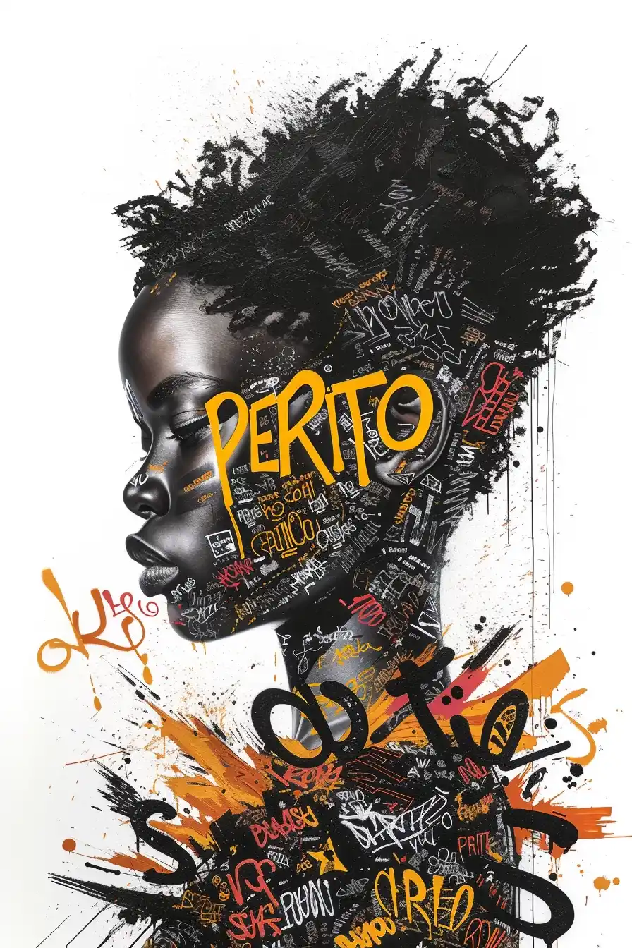 Graffiti-Adorned Woman Portrait