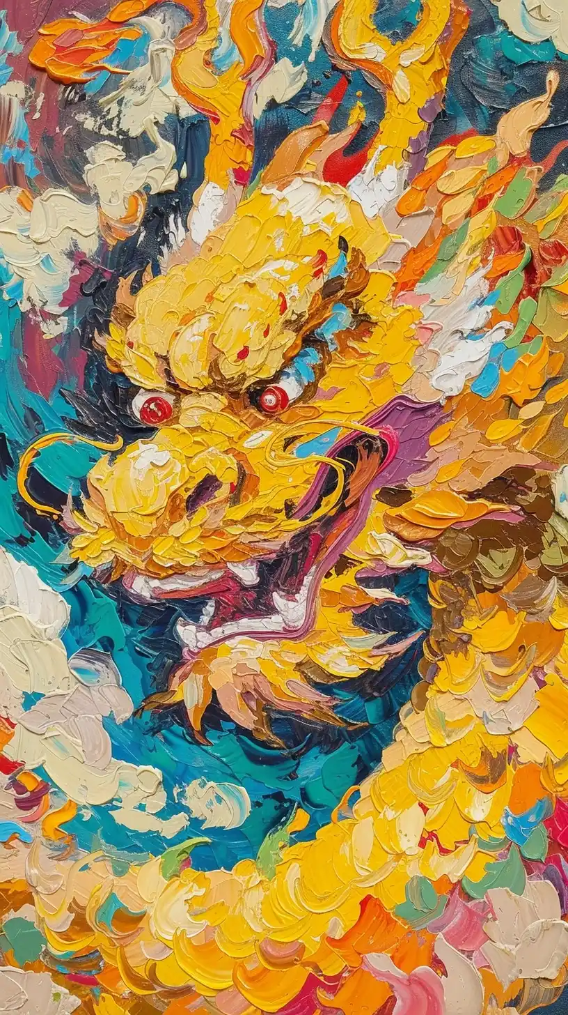 Chinese Dragon Oil Painting