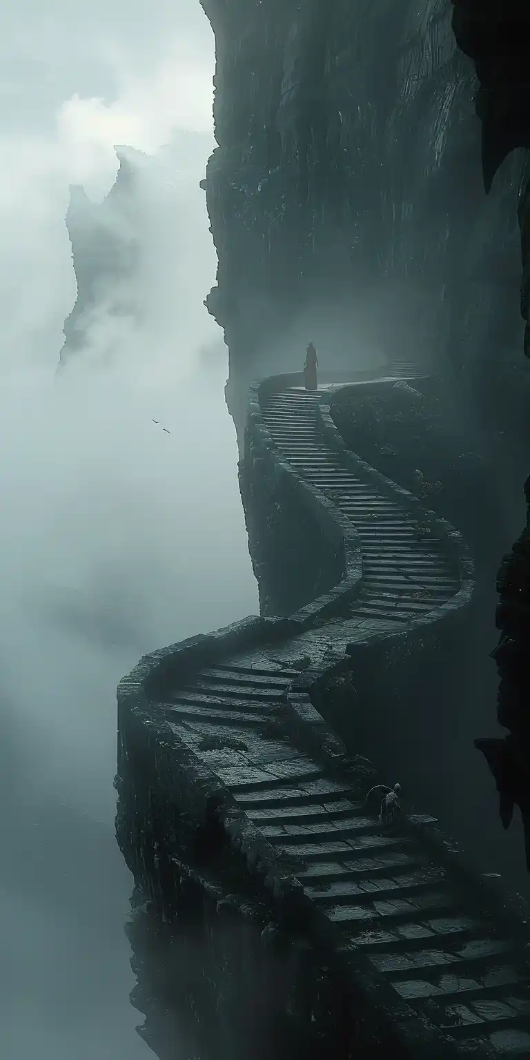 Curving Staircase Ascension