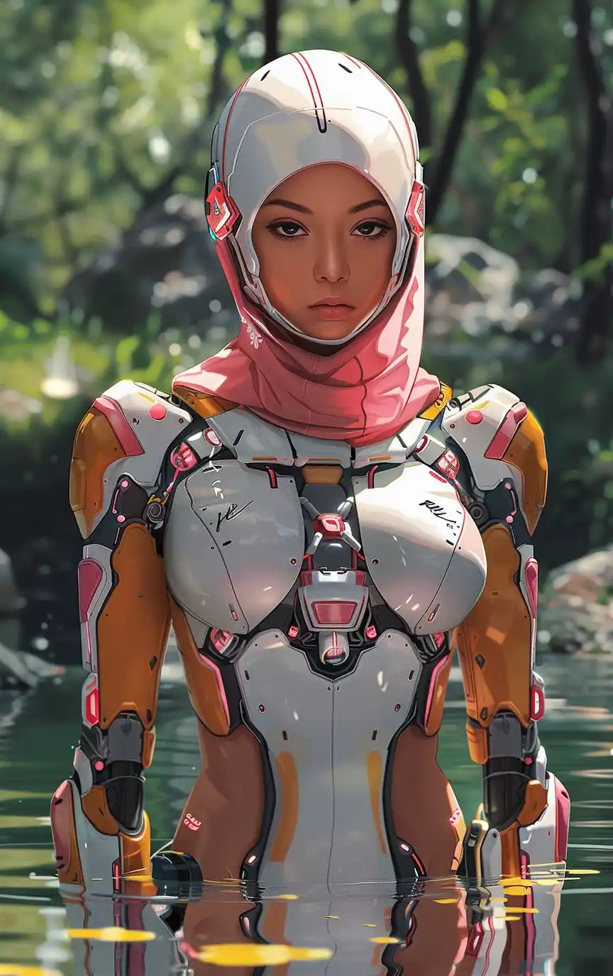 Colorful Gundam Hijab Model