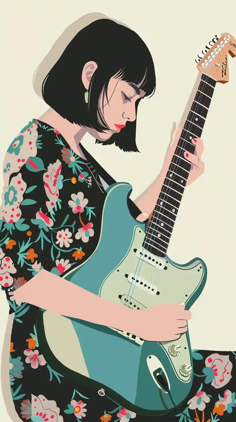 Modern Artist with Guitar