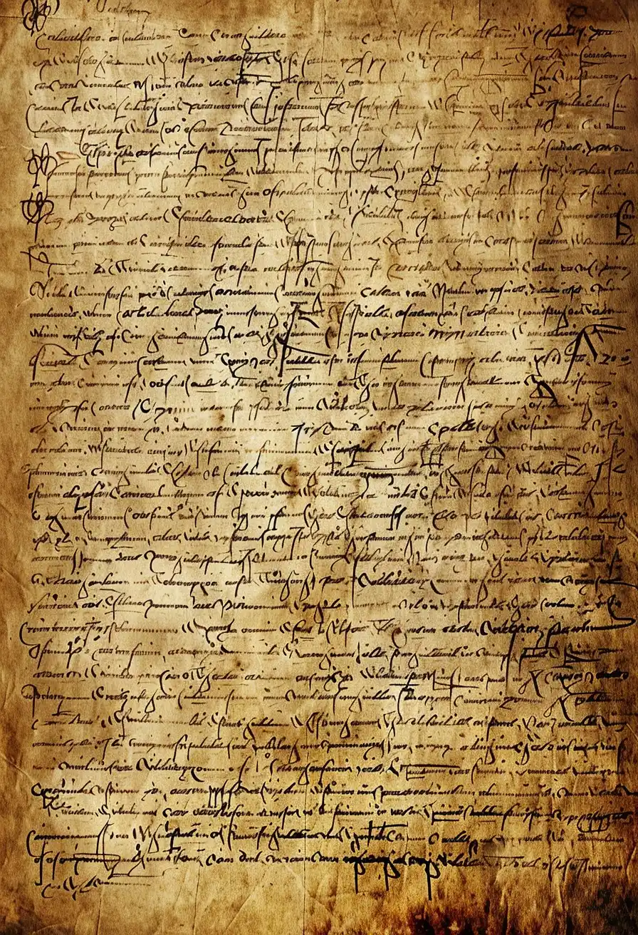 Ancient Handwritten Text on Papyrus