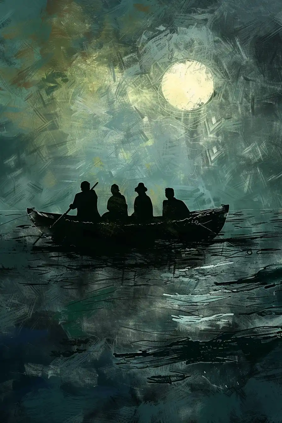 Simple Boat Stranded at Sea