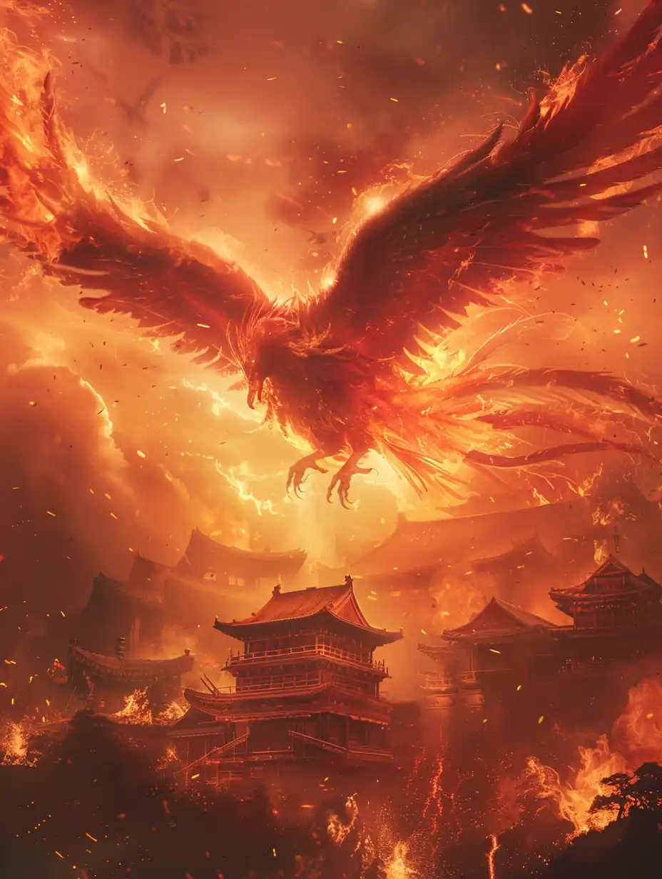Fiery Phoenix at Yellow Crane Tower