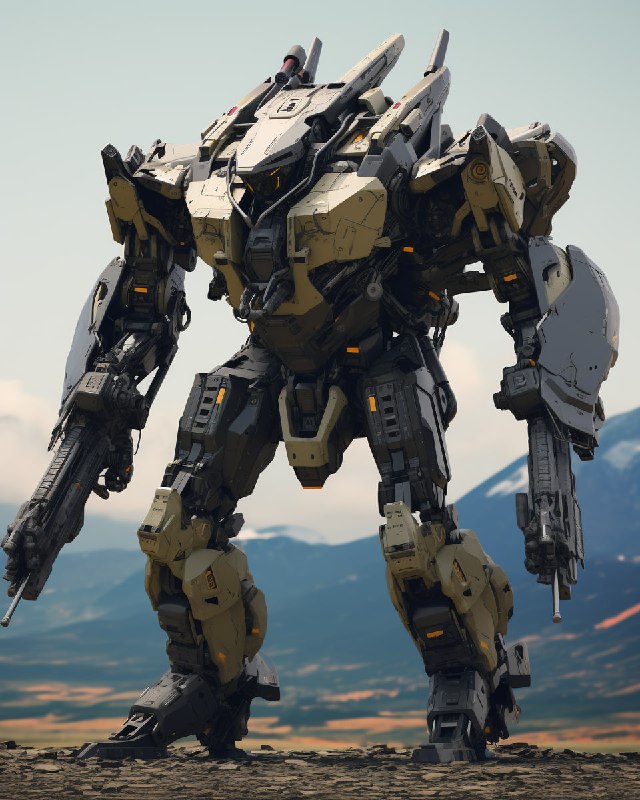 Stealth Fighter Mech Concept with Batmobile Weaponry