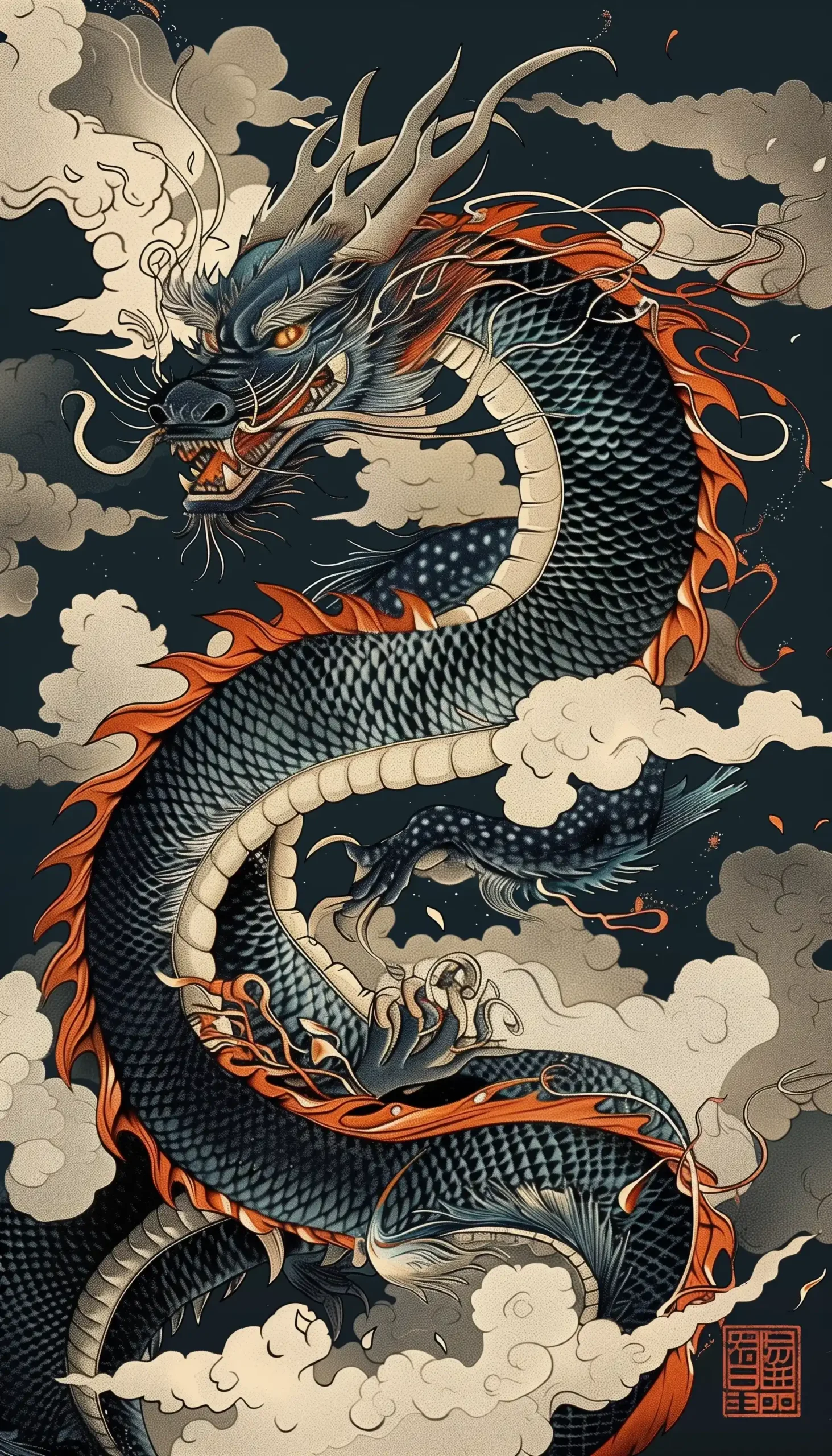 Illustrated Dragon Wallpaper
