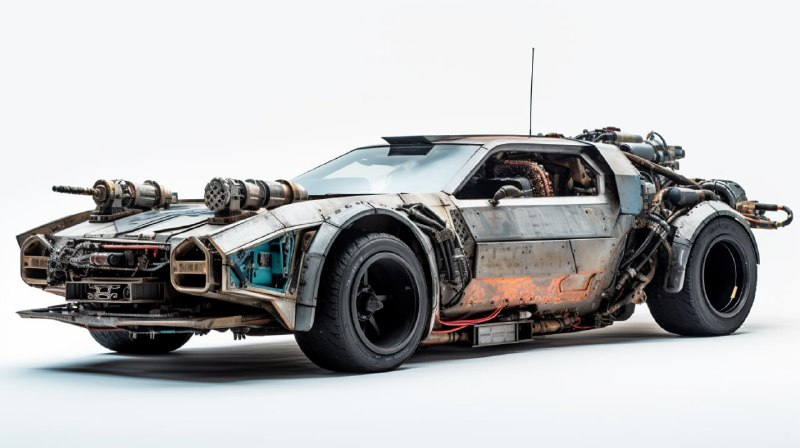 Scruffy Cyberpunk Supercar Held Together with Tape and Wire