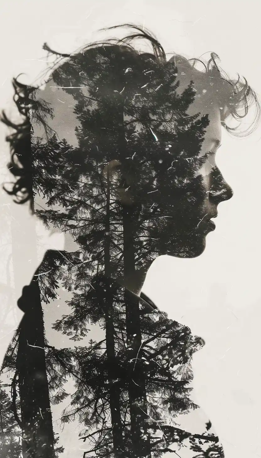 Double Exposure Forest Profile