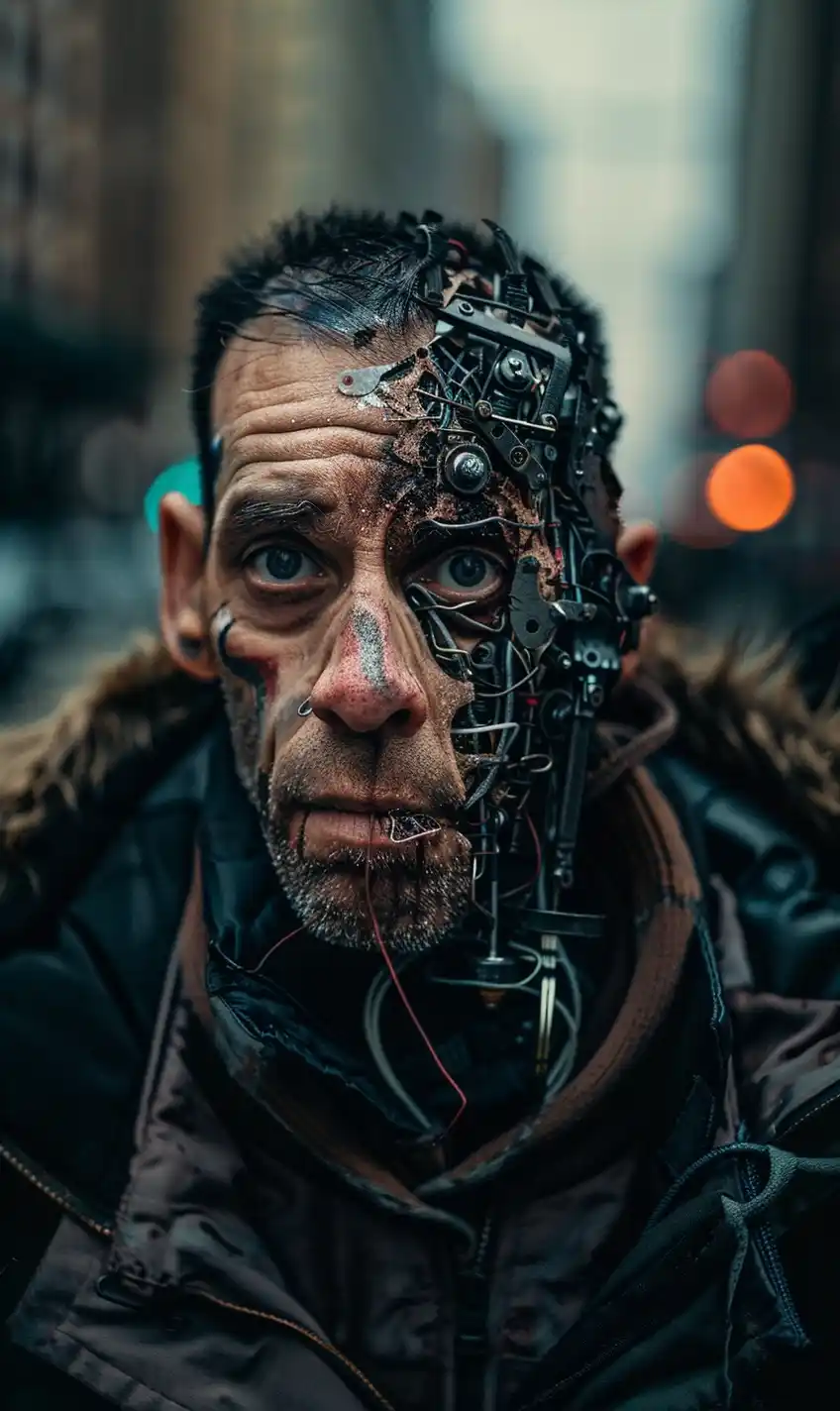 Biomechanical Homeless Man