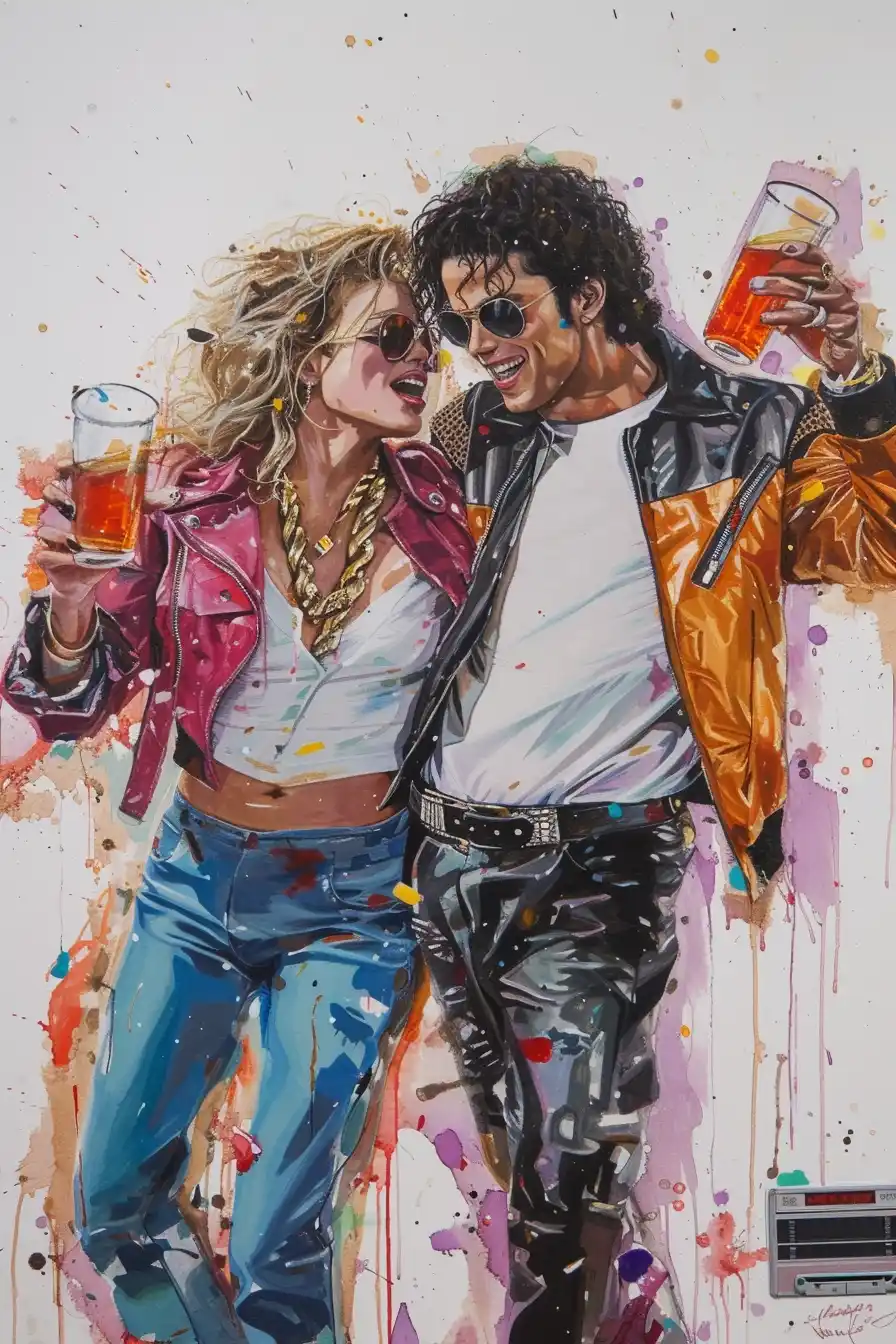 Illustration Pop Icons with 80s Radio