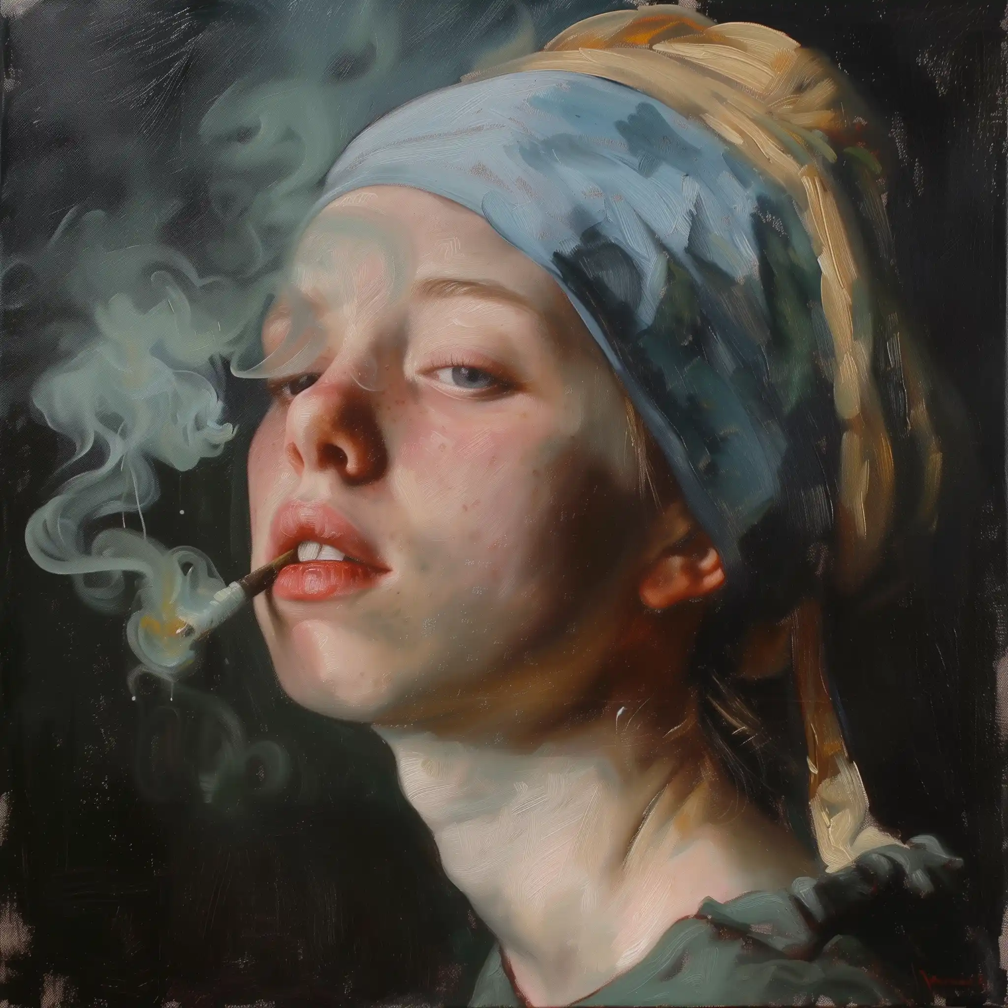 Realistic Smoking Portrait