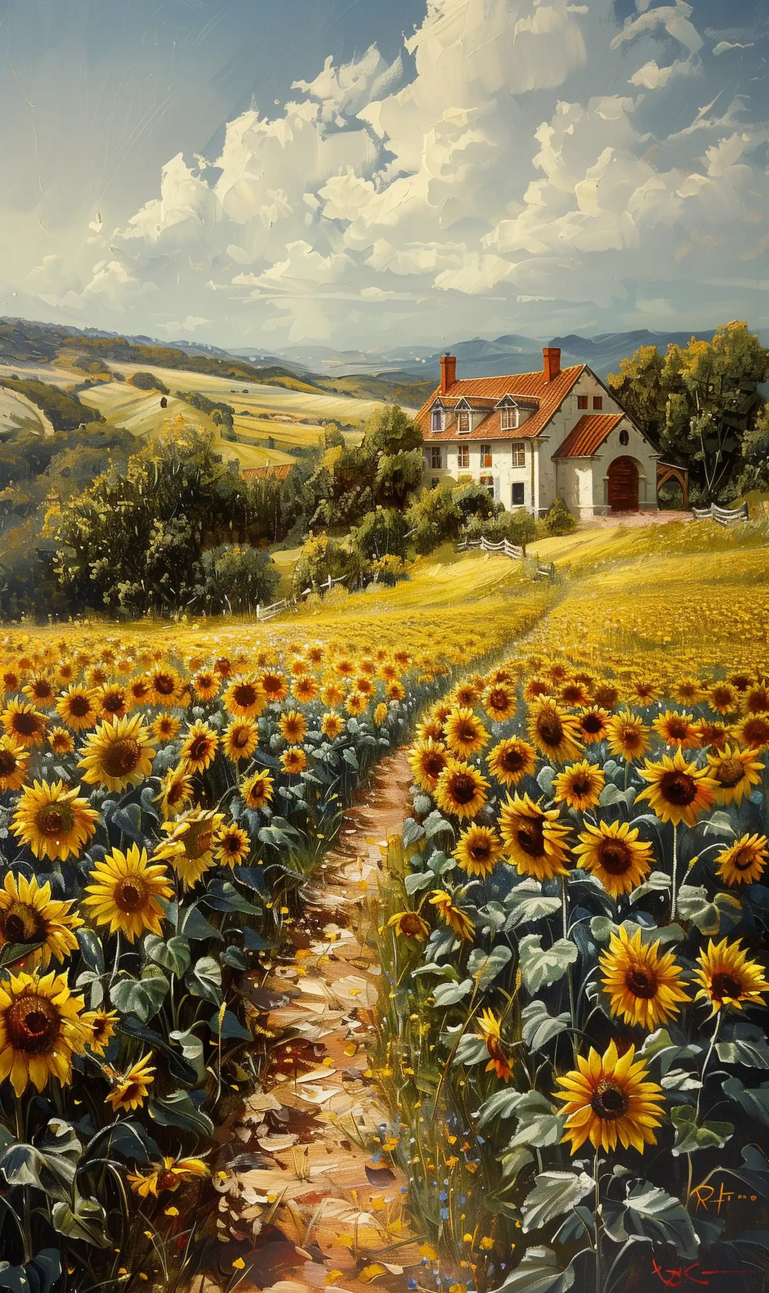 Traditional Sunflower Farmhouse