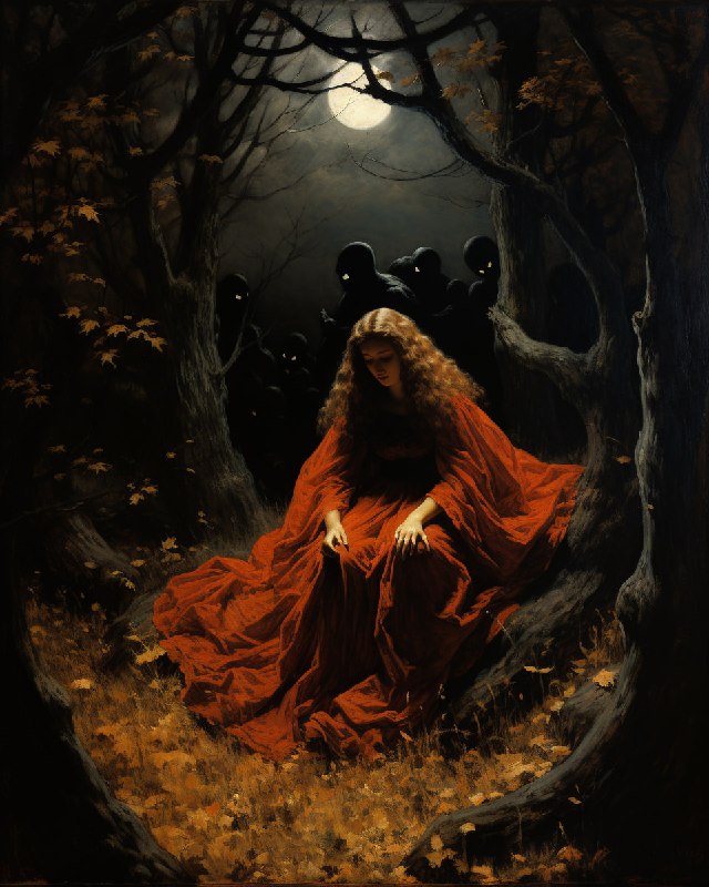 Eerie Surreal Halloween Scene in Winslow Homer Style