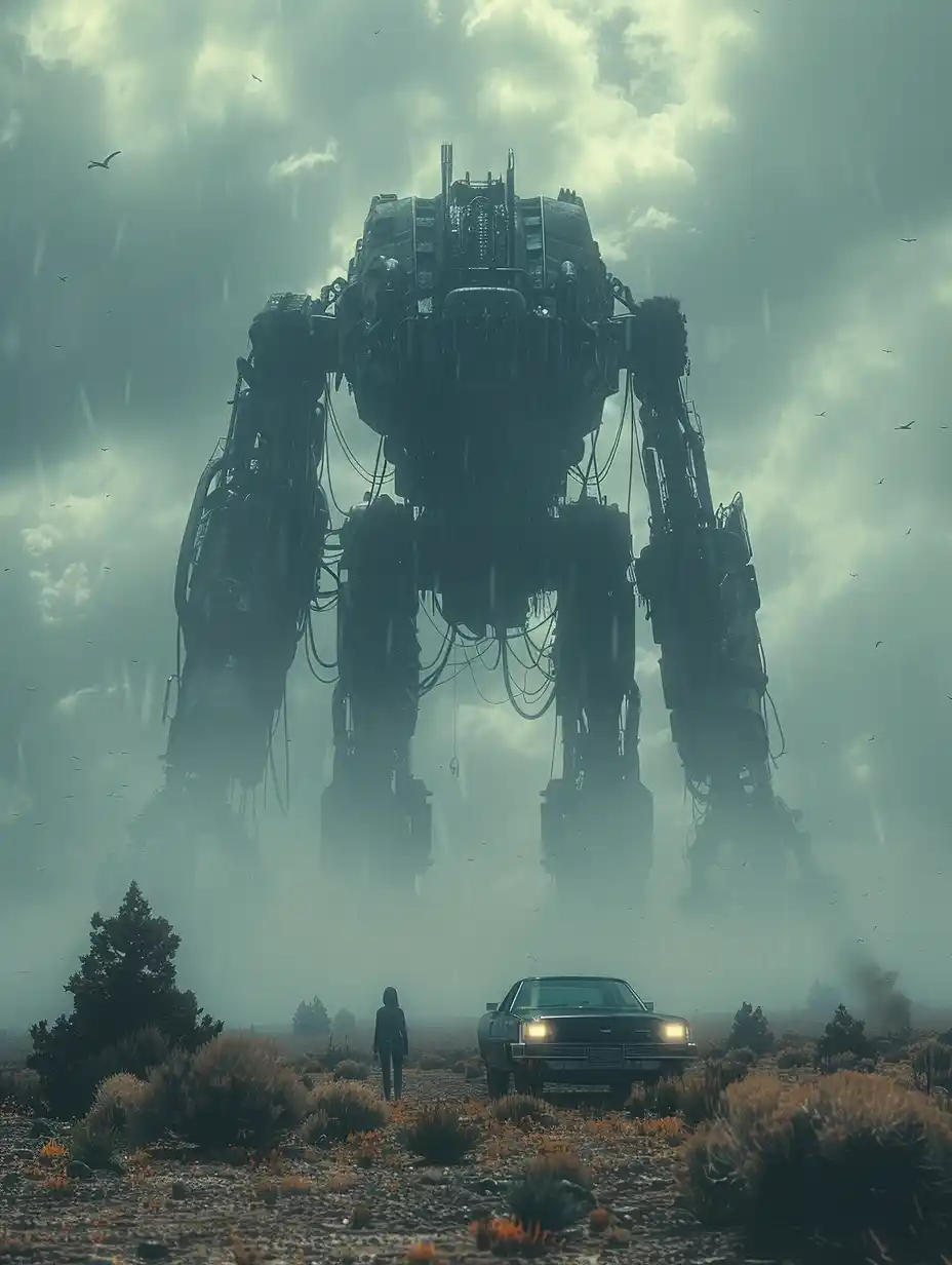Giant Mechanical Horse Landscape