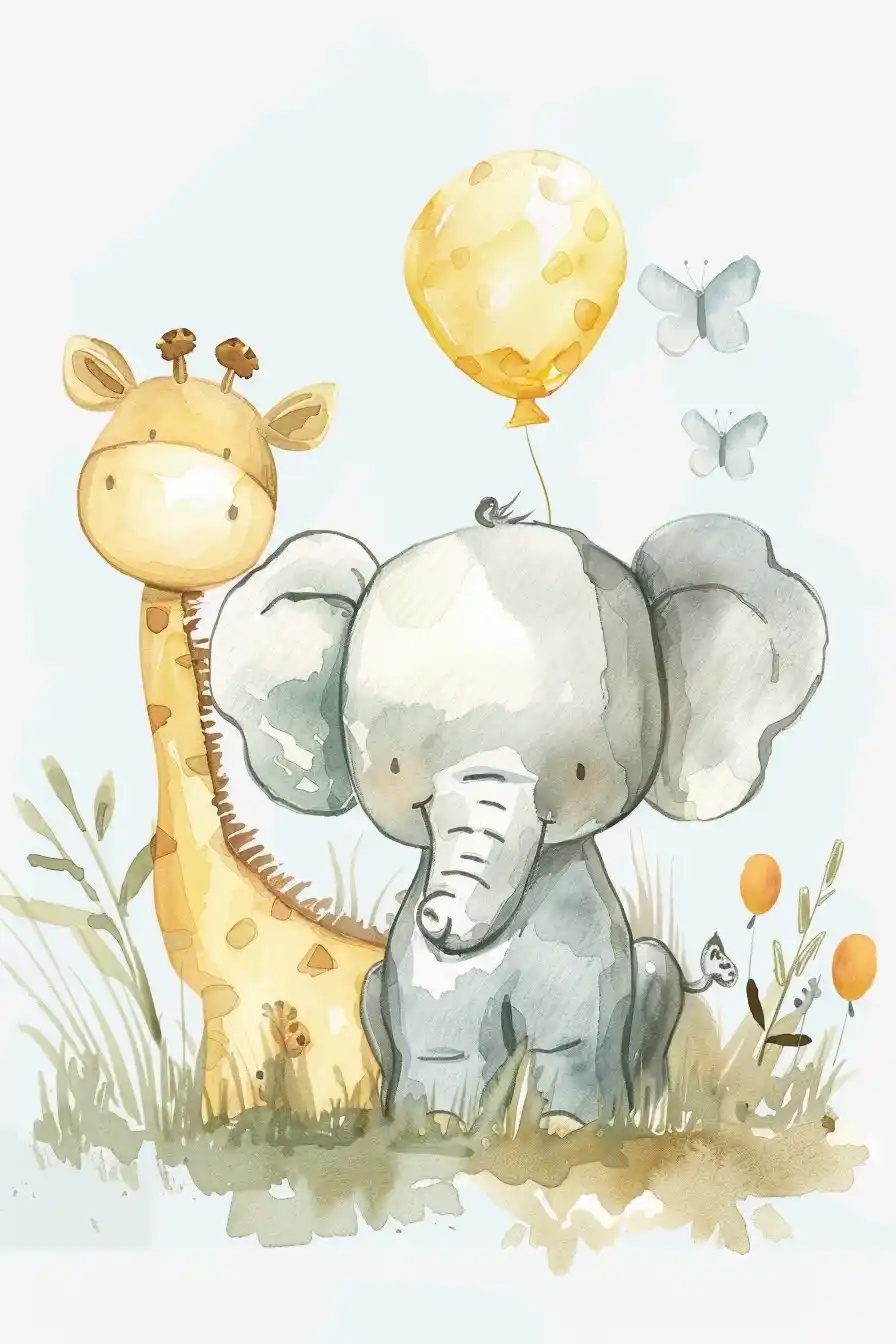 Pastel Baby Animals Sketch