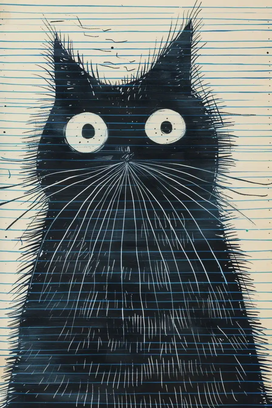 Ink Cat on Lines