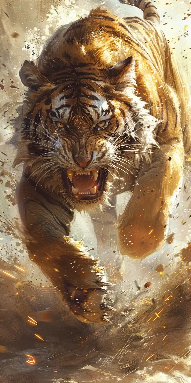 Ferocious Tiger in Motion