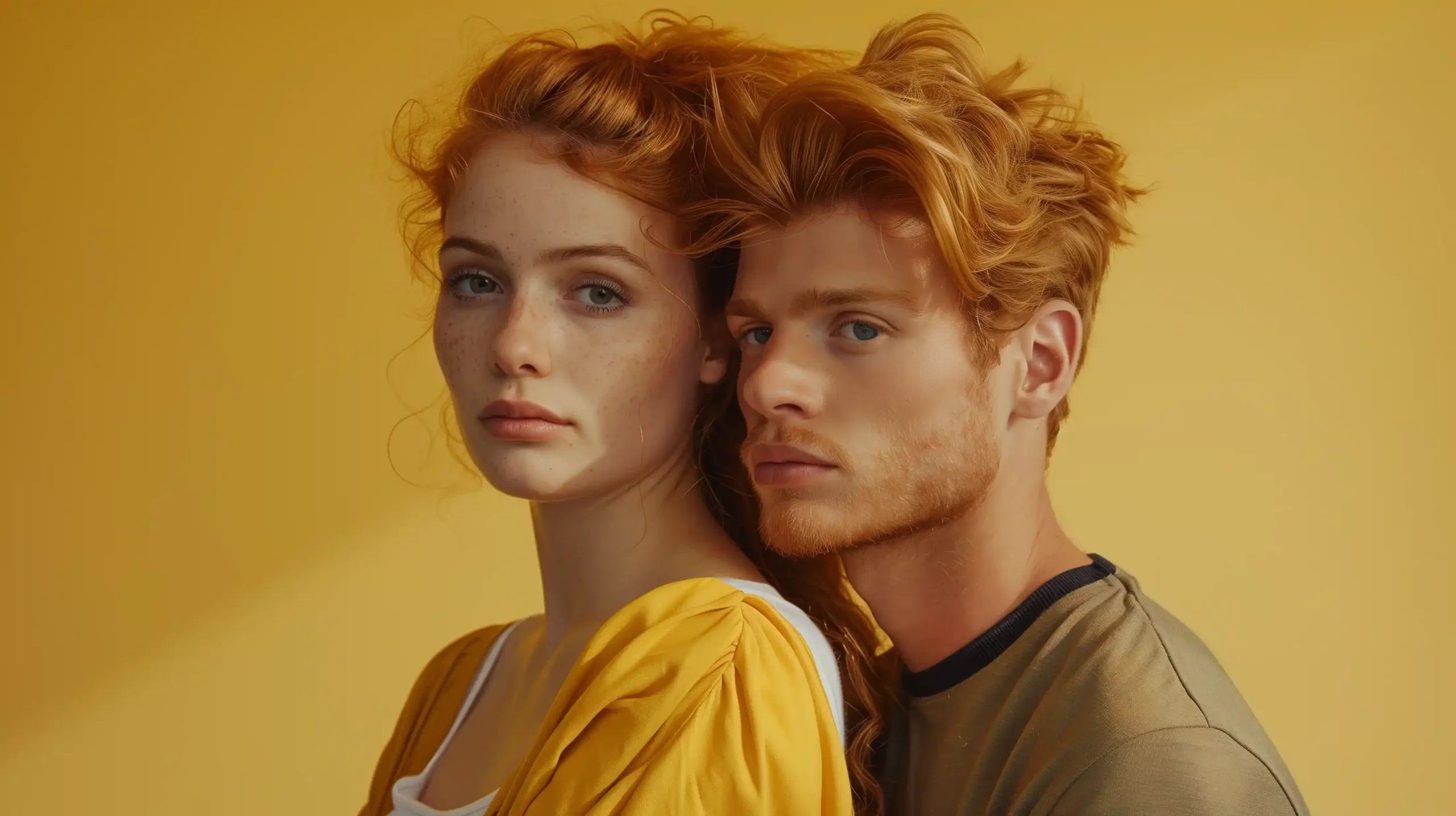 Ginger Couple with Laptop