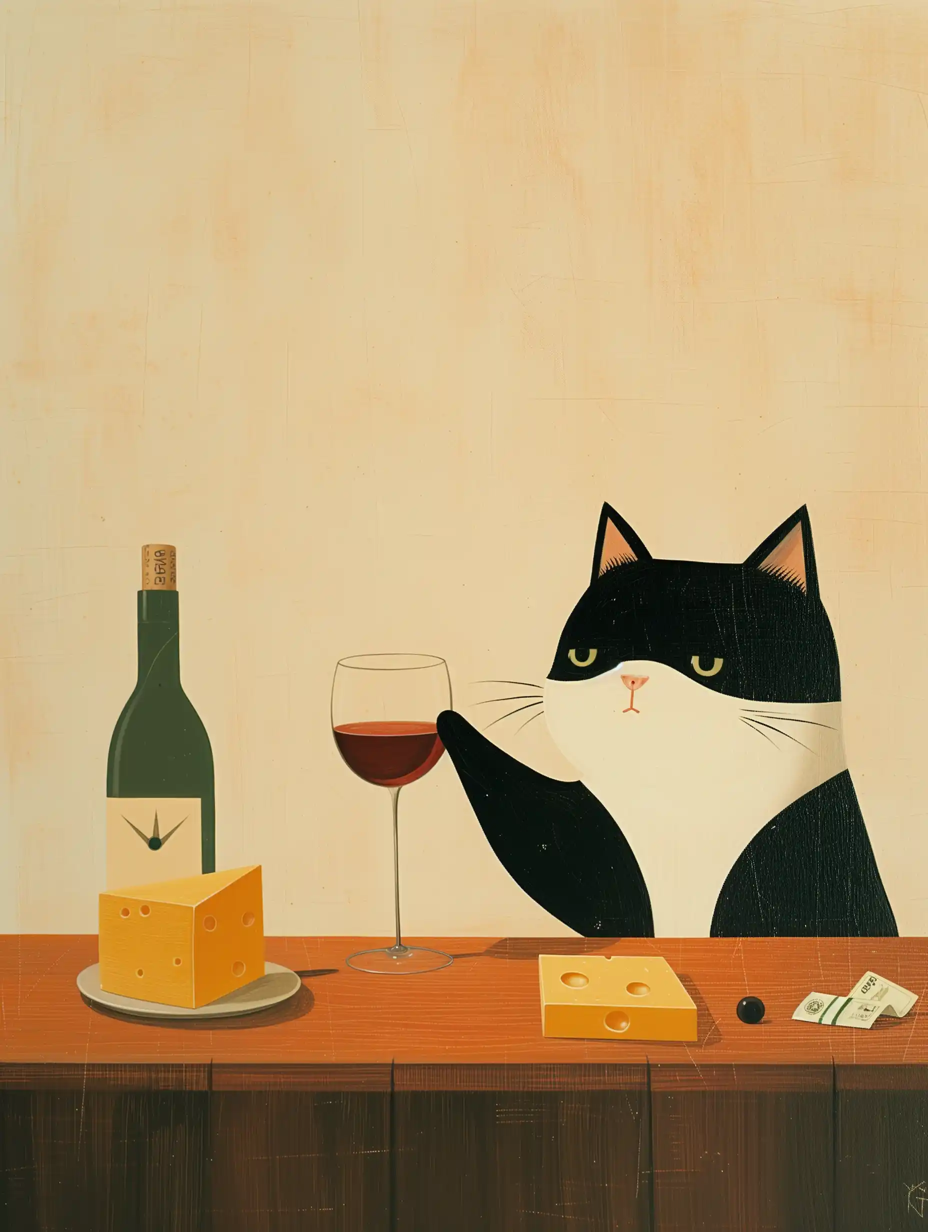 Minimalist Cat Wine Table