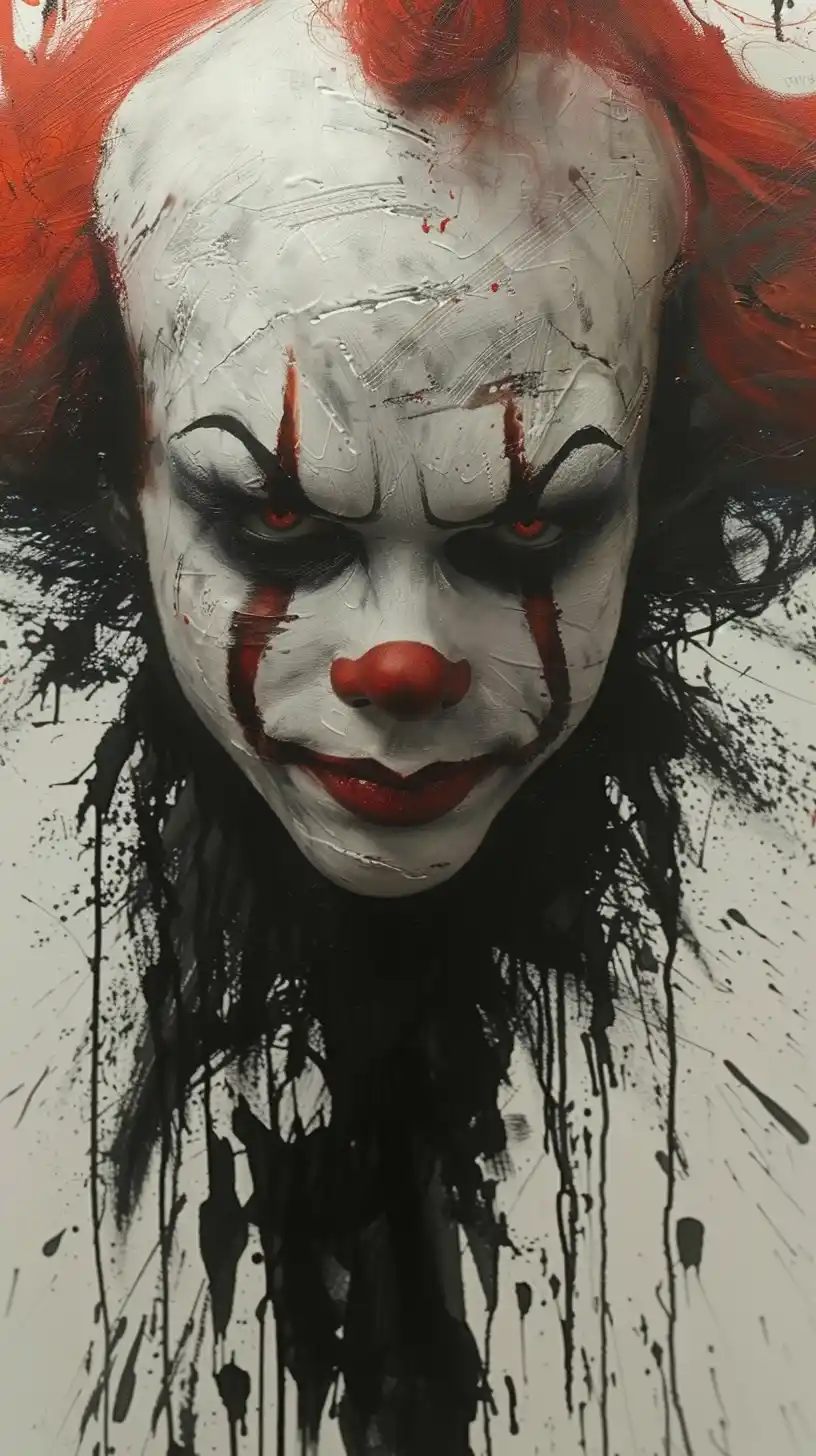 Horrific Clown Ink Splash