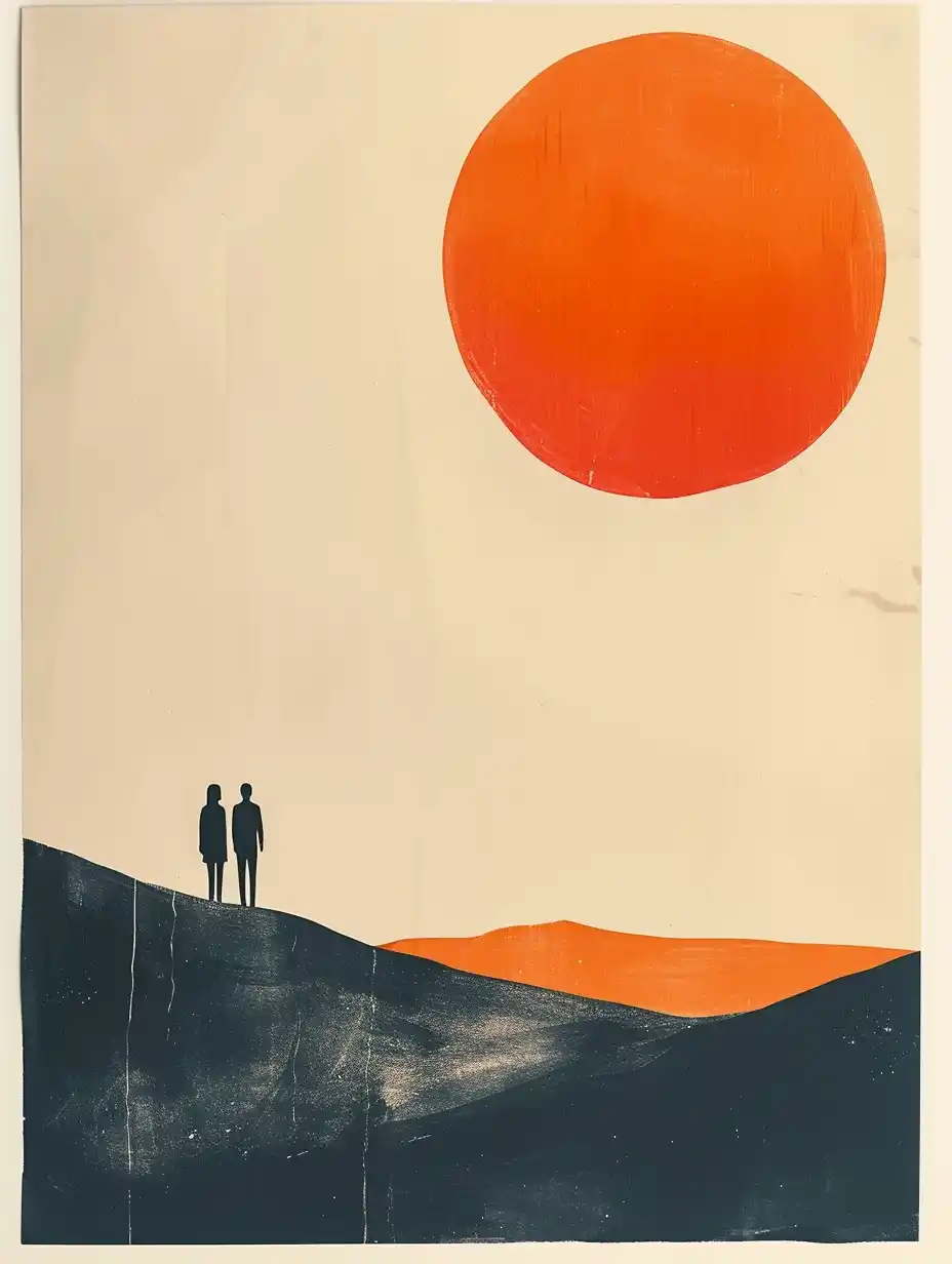 Minimal Sunlight Block Print